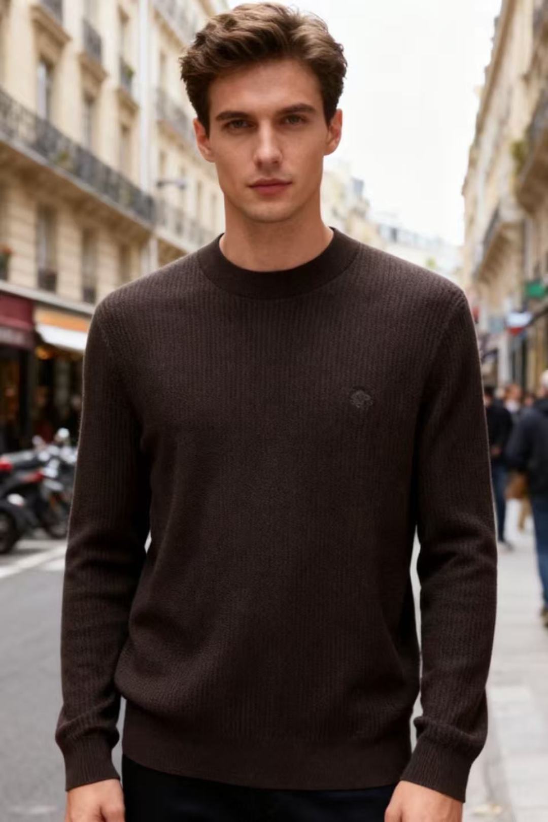 🔥lP🆕.2025秋季新品男士长袖羊毛衫👍🏼独家呈现！奢华品牌LOGO搭配✅超级百搭极符合美学基调的一款