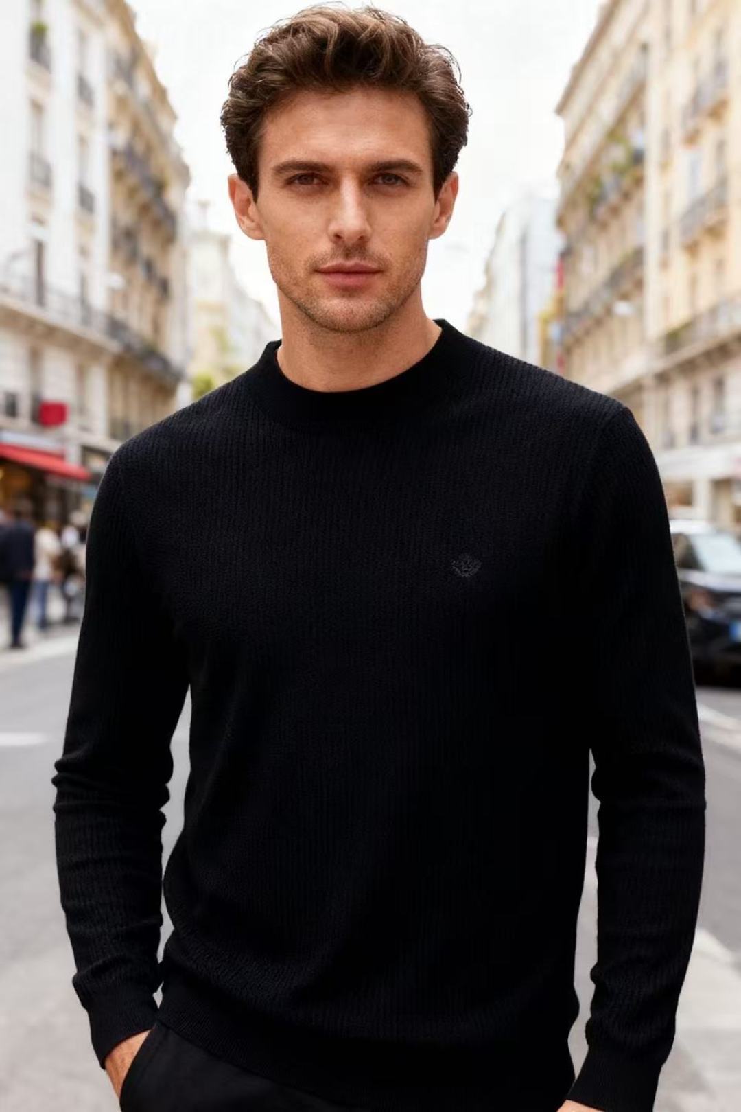 🔥lP🆕.2025秋季新品男士长袖羊毛衫👍🏼独家呈现！奢华品牌LOGO搭配✅超级百搭极符合美学基调的一款