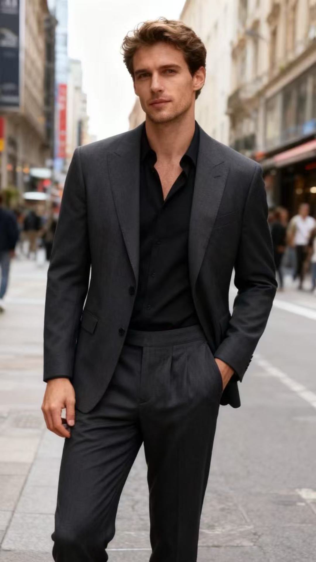 🔥lP🆕.2025秋冬新款！时尚男士百搭双褶西裤👍在面料的选择上尤为考究，呈现出细腻的质感与柔和的光泽，