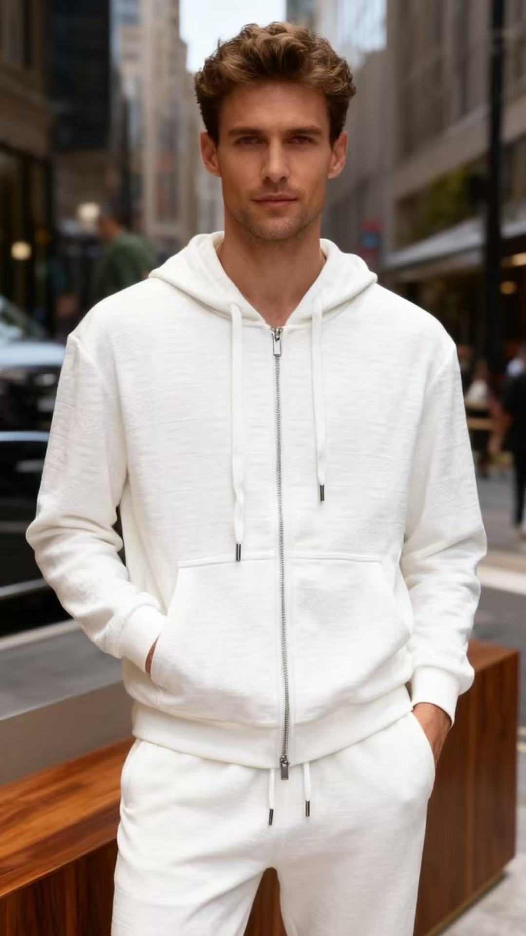 NO:643778,Fendi/Fe*di. 25 new fashionable men's casual sports suit for autumn and winter, including a hooded zipper cardigan and leggings. The top is a hooded zipper style with a drawstring neckline, front side pockets and ribbed details. The bottoms are elastic waist drawstring leggings with a loose overall fit. The fabric has an all-over brand jacquard pattern and is made of comfortable and warm fabrics that combine comfort and texture. It is an urban leisure/sports style item, suitable for daily life!  A must-have item for trendy men!  Sizes 48-56, shipped next day!  ,,fendi,hats,alexander wang19860909芬迪/Fe*di. 25秋冬新款时尚男士休闲运动套装,包含连帽拉链开衫与束脚裤上衣为连帽拉链款,配抽绳领口、前侧口袋及罗纹细节,下装是松紧腰抽绳束脚裤,整体版型宽松；面料带有满印品牌提花图案,采用舒适保暖面料,兼具舒适与质感,属于都市休闲/运动风单品,适配日常！潮男必备单品！尺码48-56,隔天出货！,,fendi,hats,alexander wang,Men's clothing