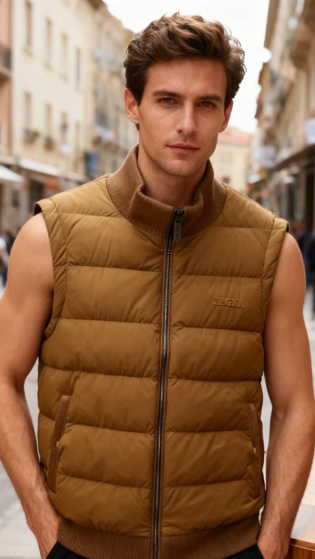 NO:643796,Jenny*/Ze*na. New fashionable autumn and winter men's stand-up collar down vest!  The interior is fully filled with 90% duck down, which has good warmth retention and is suitable for layering in autumn and winter. It can be paired with shirts, sweaters, etc. to create layered outfits, which are both practical and fashionable. It reflects the brand's fine craftsmanship in classic clothing items and is a classic choice to show the wearer's taste and style!  All three standards are complete!  Sizes 48-56, shipped next day!  ,,zegna,hoodie,sweatshirts,shirts,down jacket,alexander wang19860909杰尼*/Ze*na. 秋冬新款时尚男士立领羽绒马甲！内里采用90鸭绒填充饱满,具有良好的保暖性,适合秋冬季节作为叠穿单品,可搭配衬衫、卫衣等打造层次穿搭,兼具实用性与时尚感.体现了品牌在经典服饰单品上的精细工艺,是展现穿着者品味与格调的经典选择！三标齐全！尺码48-56,隔天出货！,,zegna,hoodie,sweatshirts,shirts,down jacket,alexander wang,Men's clothing