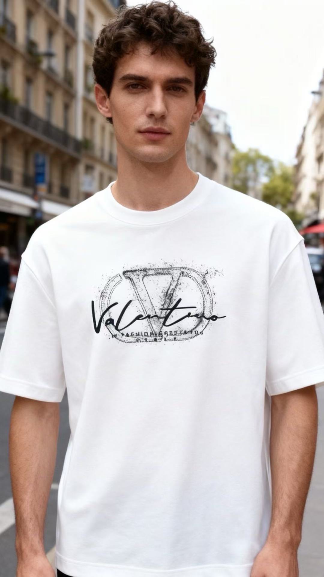 NO:648514,Valentino. 25 new autumn fashion men's round neck short-sleeved luxury classic customized LOGO logo on the chest and marked on the upper body, you can experience the youth and fashion brought by this design!  The overall style is fashionable and trendy, and it is made of comfortable customized cotton fabric that is soft and skin-friendly!  It also has a nice crisp and drapey upper body with fashionable and trendy colors, a must-have item for trendy men!  Counter sizes M-3XL, shipped the next day!  ,,valentino,T-shirt,alexander wang19860909华伦天奴. 25秋季新款时尚男士圆领短袖胸前奢华经典定制LOGO标识标注上身就能体会这款设计带来的年轻与时尚感！整体时尚而有潮流,采用舒适定制棉面料 柔软亲肤！又有很好的挺括 垂感 上身时尚潮流色系,潮男必备单品！专柜尺码M-3XL,隔天出货！,,valentino,T-shirt,alexander wang,Men's clothing