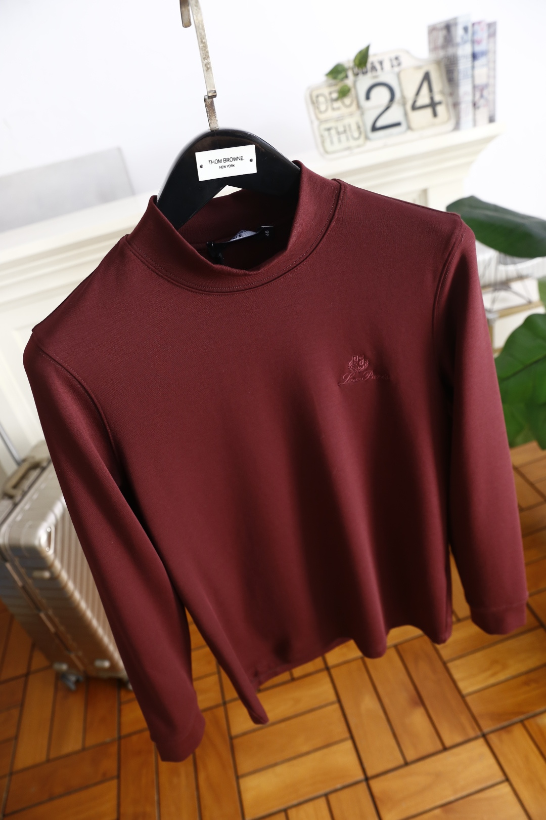 🔥lP🆕.25秋冬新款！时尚男士百搭半高领长袖上衣，采用莫代尔精梳棉羊毛混纺面料👍胸前品牌精致绣花字母L