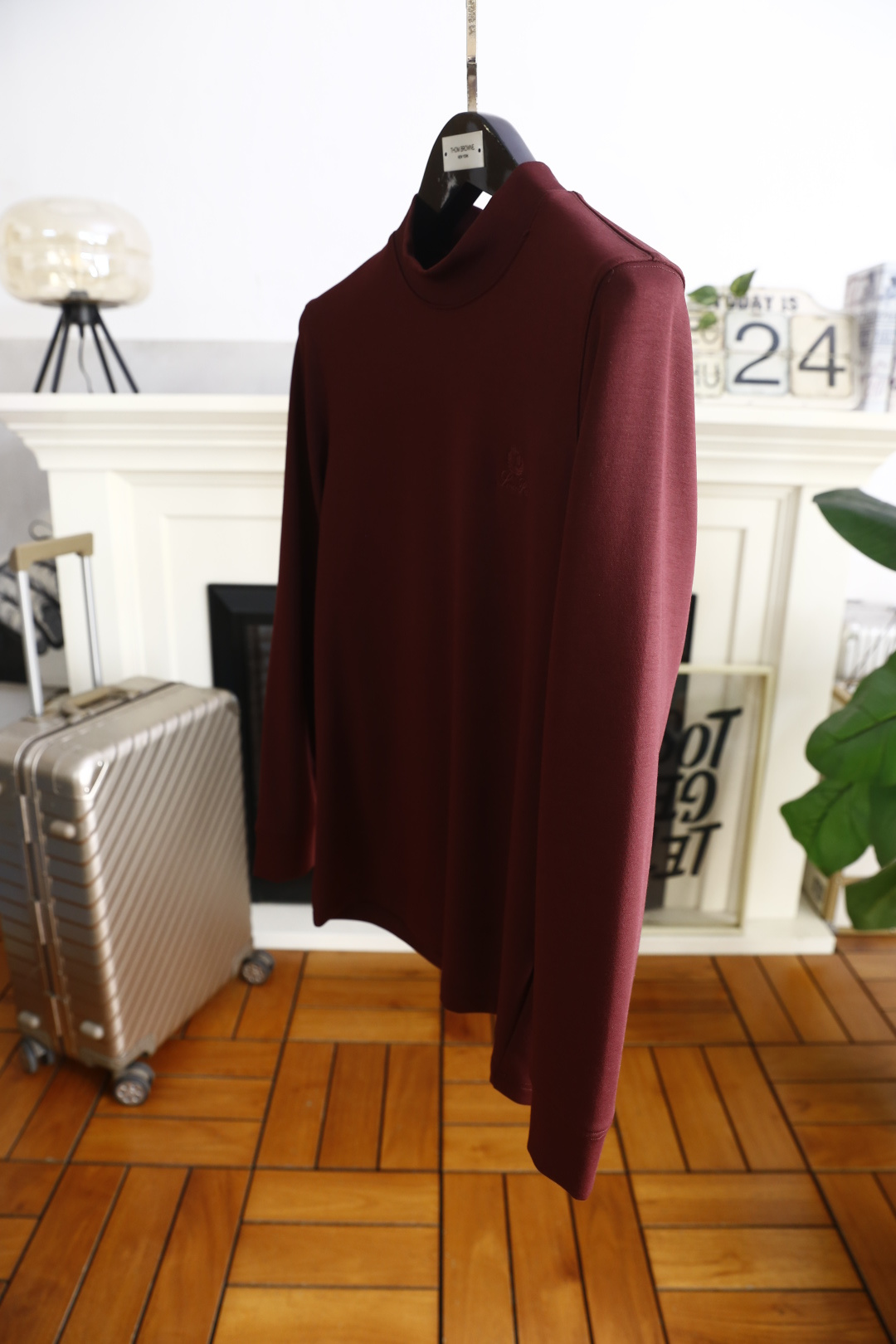 🔥lP🆕.25秋冬新款！时尚男士百搭半高领长袖上衣，采用莫代尔精梳棉羊毛混纺面料👍胸前品牌精致绣花字母L