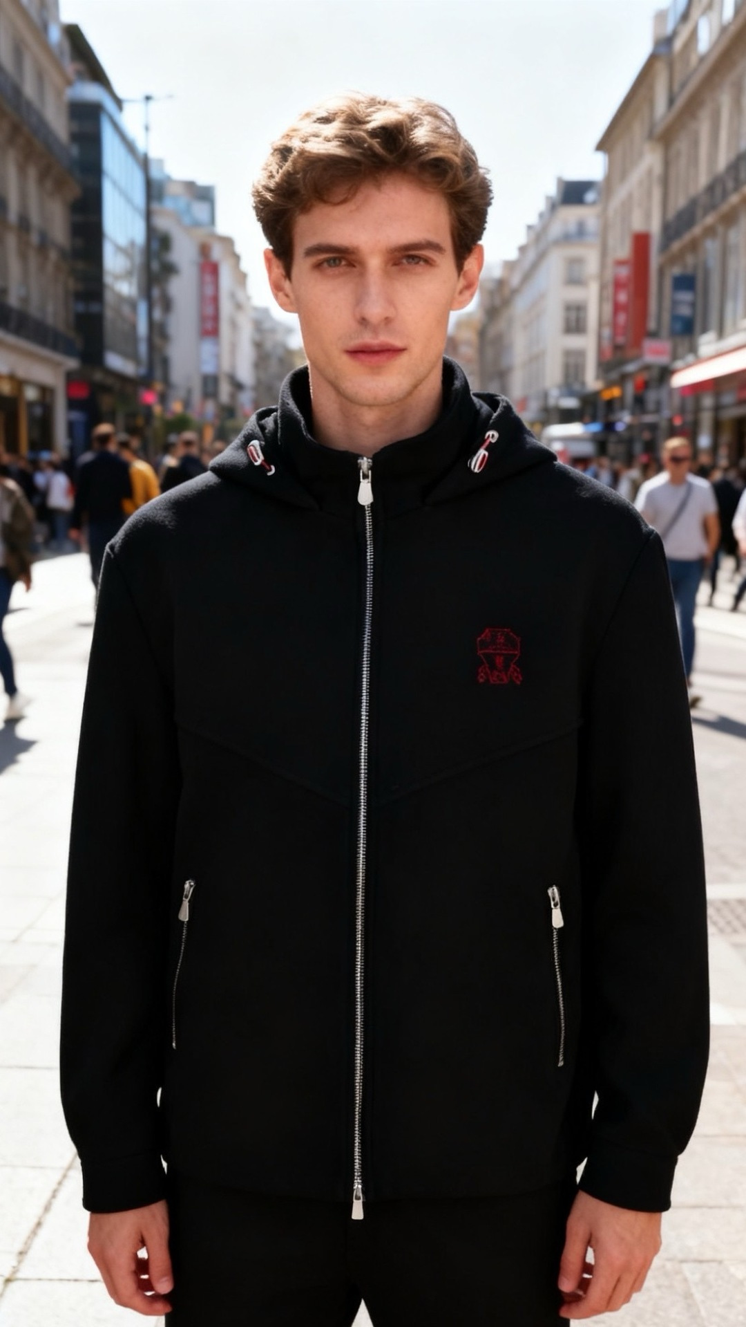 🔥Bc.25秋冬新款！时尚男士连帽拉链外套，整体为宽松合身版型，采用舒适保暖面料结合工艺打造，连帽设计搭