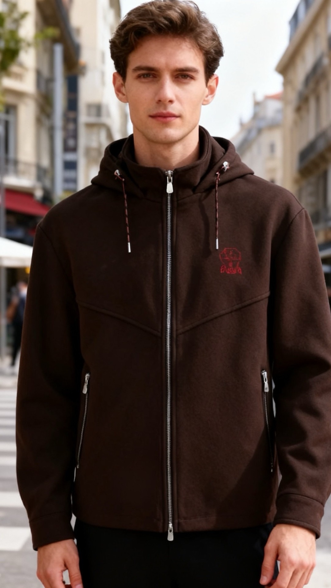 🔥Bc.25秋冬新款！时尚男士连帽拉链外套，整体为宽松合身版型，采用舒适保暖面料结合工艺打造，连帽设计搭