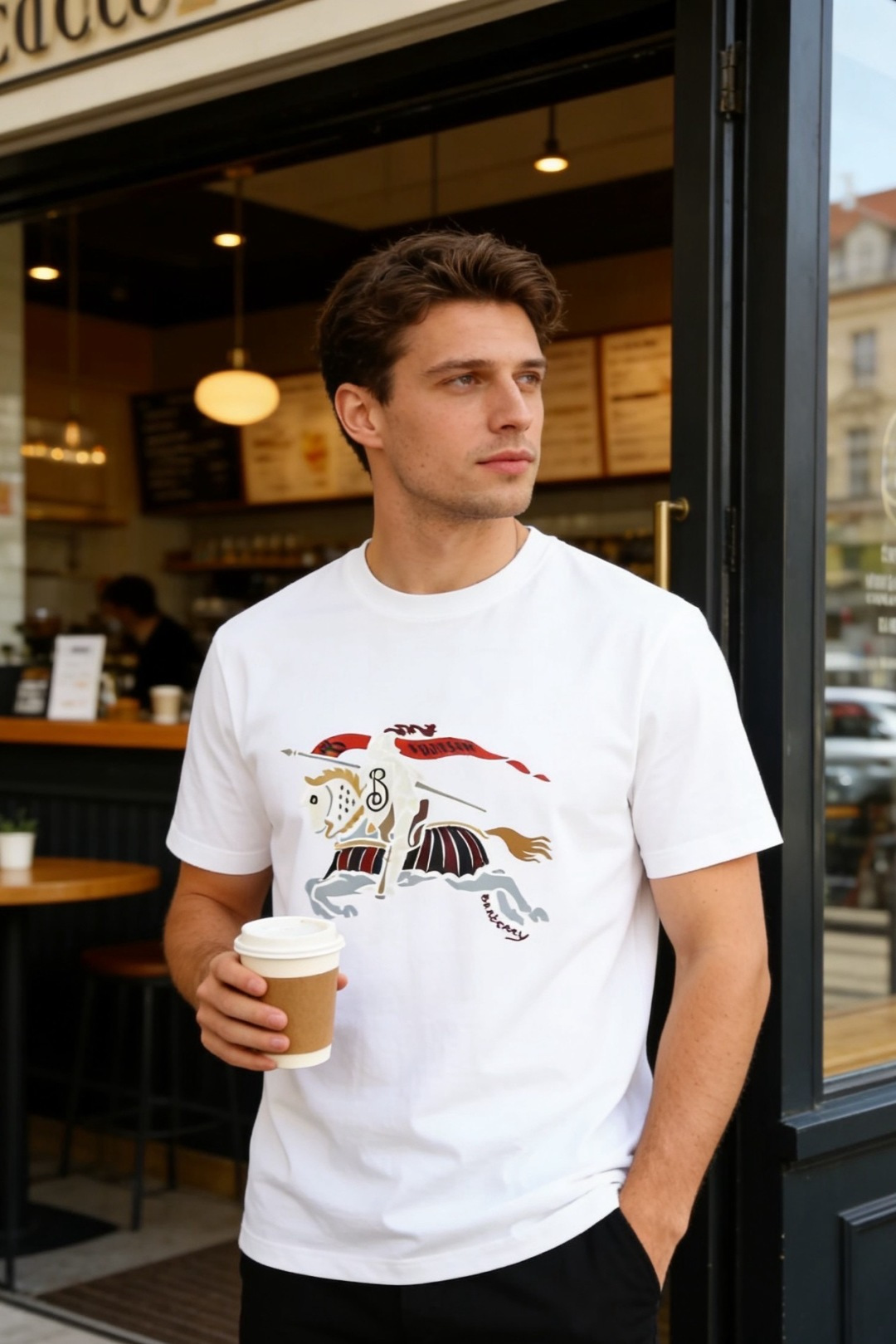 🔥巴宝丽.（🌾）2026早春新品🆕时尚男士圆领短袖T恤，甄选高支舒适棉面料，触感细腻软糯，上身透气不闷汗