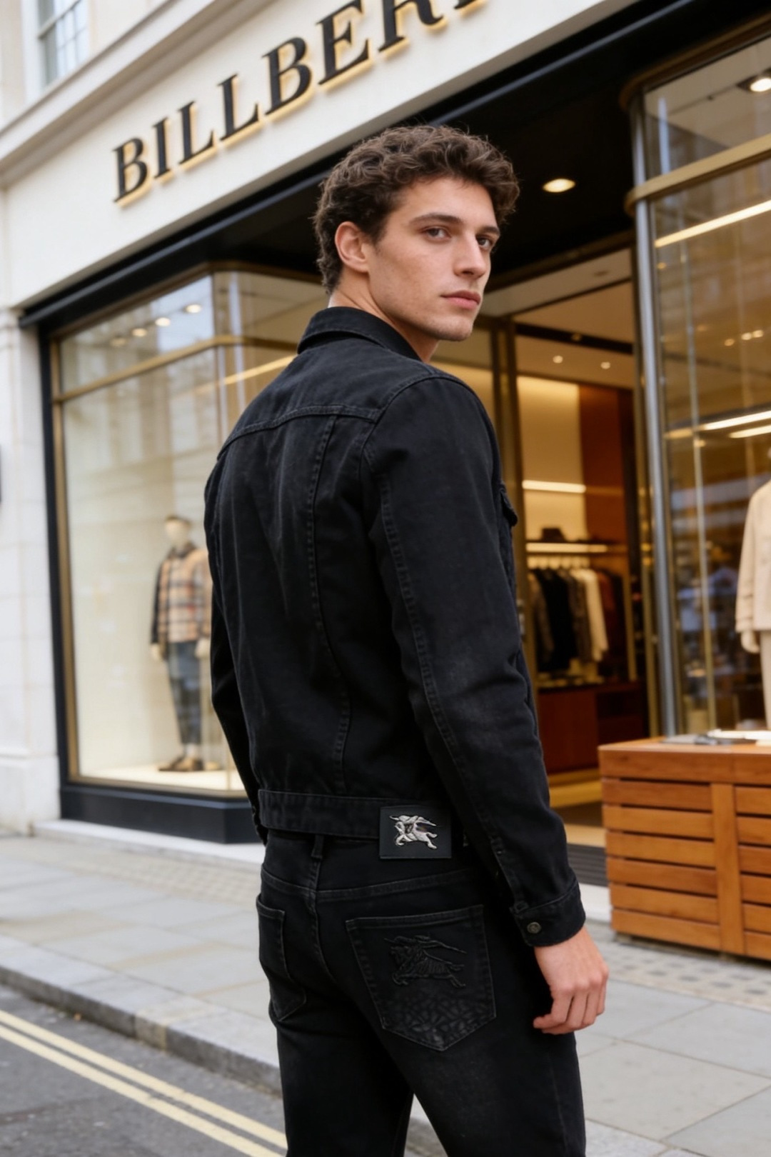 🔥巴宝丽.（🌾）25秋冬男士深色牛仔裤，属于品牌兼具简约质感与标志性细节的单品。它采用高密弹力牛仔面料，