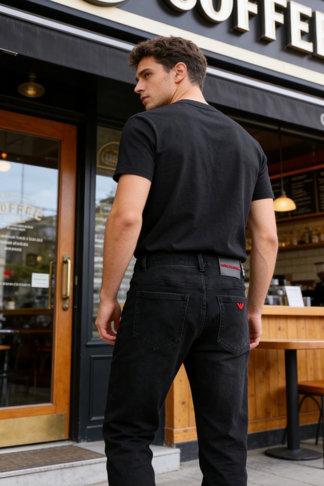 NO:726520,Ama*/EA. (Supporting New Year’s Eve)  Men's dark washed jeans for autumn and winter 25 are the brand's single product with both retro texture and iconic details. They are made of high-elastic heavy-weight denim fabric, which is crisp and has a natural distressed texture. It is not easy to fade and deform after special processing. The brand logo leather patch on the back waist and the micro red eagle logo elements on the back pocket are repeated.  The base color of ancient denim strengthens the brand recognition, and the details highlight the Italian light luxury texture. The slim tapered tailoring fits the leg line, and the rolled trouser leg design adds a casual atmosphere. It can be paired with a sweater to create a daily look, or it can be combined with a shirt and leather shoes to match a light business scene. It is a versatile item in the wardrobe that combines practicality and style!  Sizes 29-38, yes 35/no 37!  Ships next day!  ,,hoodie,sweatshirts,jeans,shirts,19860909阿玛*/EA.（支持年后） 25秋冬男士深色水洗牛仔裤,属于品牌兼具复古质感与标志性细节的单品.它采用高弹力重磅牛仔面料,触感挺括且带有自然的做旧纹理,经过特殊工艺处理后不易褪色变形.后腰处的品牌标识皮牌与后袋的微型红色鹰标元素在复古丹宁底色上强化了品牌辨识度,细节处彰显意式轻奢质感.修身锥形剪裁贴合腿部线条,卷边裤脚设计增添休闲氛围,既能搭配卫衣打造日常造型,也能与衬衫、皮鞋组合适配轻商务场景,是衣橱中兼具实用性与风格感的百搭单品！尺码29-38,有35/无37！隔天出货！,,hoodie,sweatshirts,jeans,shirts,,Men's clothing