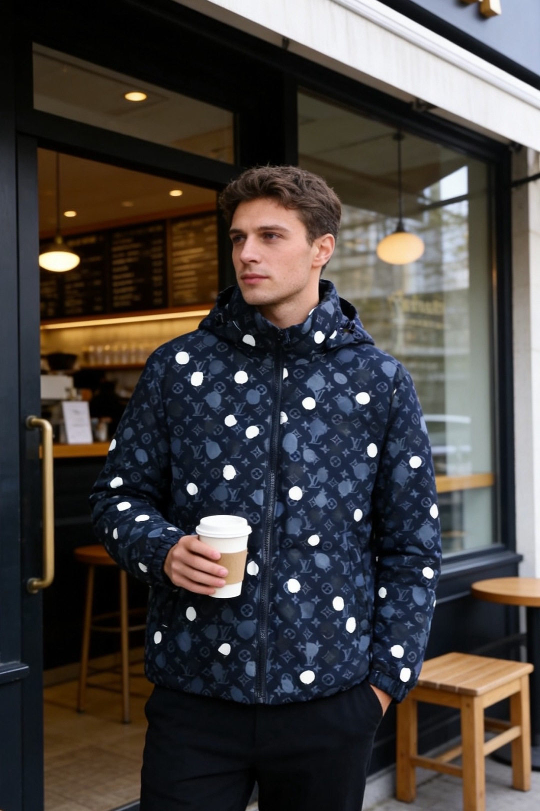 NO:726532,Louis Vuit*/LV. (Supports New Year’s Eve)  The 25 autumn and winter men's hooded down jacket is filled with high-quality down, with excellent loft, which can effectively lock in still air to form a natural warmth barrier. The fabric is made of high-density windproof and waterproof material, which can not only block the intrusion of cold wind, but also prevent the penetration of rain and snow, protecting the inner down and always keeping it dry and fluffy. The seamless lamination process is used to replace traditional stitching, which is effective  It eliminates the velvet phenomenon and improves windproof performance. The hooded design is equipped with an adjustable drawstring, which can flexibly adjust the warmth according to the weather, and the loose tailoring adapts to a variety of body shapes. Whether it is daily commuting, outdoor travel or city leisure, it can provide a light and warm wearing experience in cold weather. It is a must-have item for winter that is both functional and fashionable!  Sizes 48-56, shipped next day!  ,,louis vuitton,louis vuitton,down jacket,hats,19860909路易威*/LV.（支持年后） 25秋冬男士连帽羽绒服采用高品质羽绒填充,蓬松度优异,能有效锁住静止空气形成天然保暖屏障.面料选用高密度防风防水材质,既能阻挡寒风侵入,又能防止雨雪渗透,保护内部羽绒始终保持干燥蓬松.采用无缝压胶工艺代替传统缝线,有效杜绝钻绒现象,同时提升防风性能.连帽设计搭配可调节抽绳,能根据天气灵活调节保暖性,宽松剪裁适配多元身形.无论是日常通勤、户外出行还是城市休闲,都能在严寒天气中提供轻盈保暖的穿着体验,是兼具功能性与时尚感的冬季必备单品！尺码48-56,隔天出货！,,louis vuitton,louis vuitton,down jacket,hats,,Men's clothing