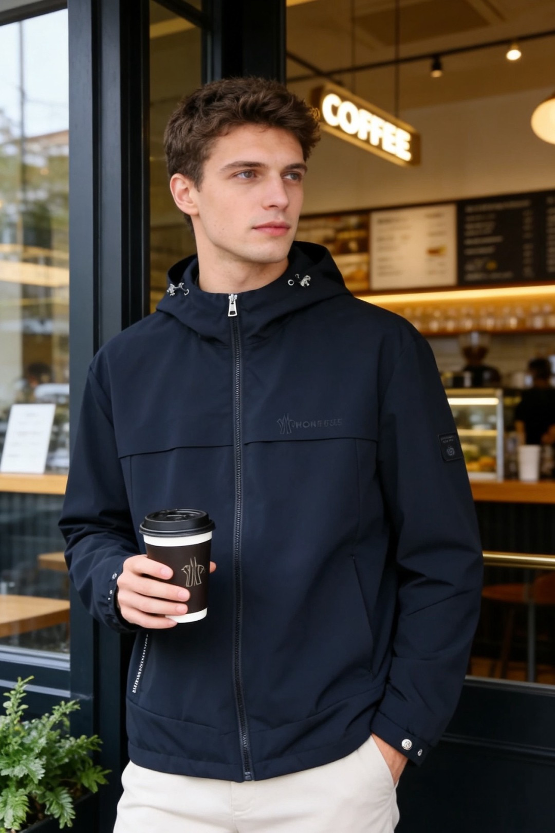 NO:743502,Mengkou. New products for spring 2026!  Fashionable men's all-match hooded functional jacket is made of original quality high-elastic fabric, which is windproof, waterproof and breathable. It has a delicate touch and is crisp and stylish. The body is cut in a split style and the brand logo is embossed on the chest to highlight the recognition; the hooded  Equipped with a metal drawstring, the fit can be flexibly adjusted; the front zipper is smooth, and the hidden pockets on both sides and cuff snap buttons are designed with exquisite details. The overall shape is neat, the upper body is light and not bloated, and it is suitable for wearing in many scenes, showing a low-key and luxurious texture!  Sizes 48-56, shipped next day!  ,,Moncler,jackets & coats,hats,19860909蒙口. 2026春季新品！时尚男士百搭连帽机能夹克采用原单品质的高弹面料,兼具防风、防水与透气属性,触感细腻且挺括有型.衣身采用分割式剪裁,胸前压印品牌标识,彰显辨识度；连帽配备金属抽绳,可灵活调节贴合度；前襟拉链顺滑,两侧隐藏式口袋与袖口按扣设计,细节考究.整体版型利落,上身轻盈不臃肿,适配多场景穿搭,尽显低调奢华的质感！尺码48-56,隔天出货！,,Moncler,jackets & coats,hats,,Men's clothing