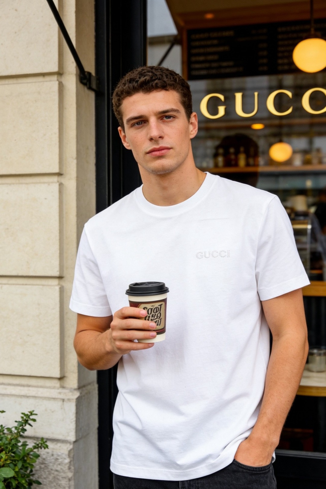 NO:743402,Gucci.  2026 spring and summer new fashion and versatile men's round neck T-shirt is made of original quality comfortable cotton fabric, which is delicate and skin-friendly, has good breathability and anti-wrinkle properties, and is comfortable and stylish on the upper body. Classic round neck design, with the brand's iconic webbing on the inside of the collar  , the details are exquisite; the same color three-dimensional embroidery process is used on the chest to present the brand logo, which is low-key and restrained and fully recognizable. The overall version is loose and moderate, neat and not procrastinating. Whether worn alone or as an inner layer, it can easily create a high-end casual look!  Sizes 48-56, shipped next day!  ,,gucci,tees,t-shirt,19860909古驰. 2026春夏新品时尚百搭男士圆领T恤采用原单品质舒适棉面料,触感细腻亲肤,兼具良好的透气性与抗皱性,上身舒适有型.经典圆领设计,领口内侧饰有品牌标志性织带,细节考究；胸前采用同色系立体刺绣工艺呈现品牌标识,低调内敛且辨识度十足.整体版型宽松适中,利落不拖沓,无论是单穿还是作为内搭,都能轻松打造高级休闲造型！尺码48-56,隔天出货！,,gucci,tees，t-shirt,,Men's clothing