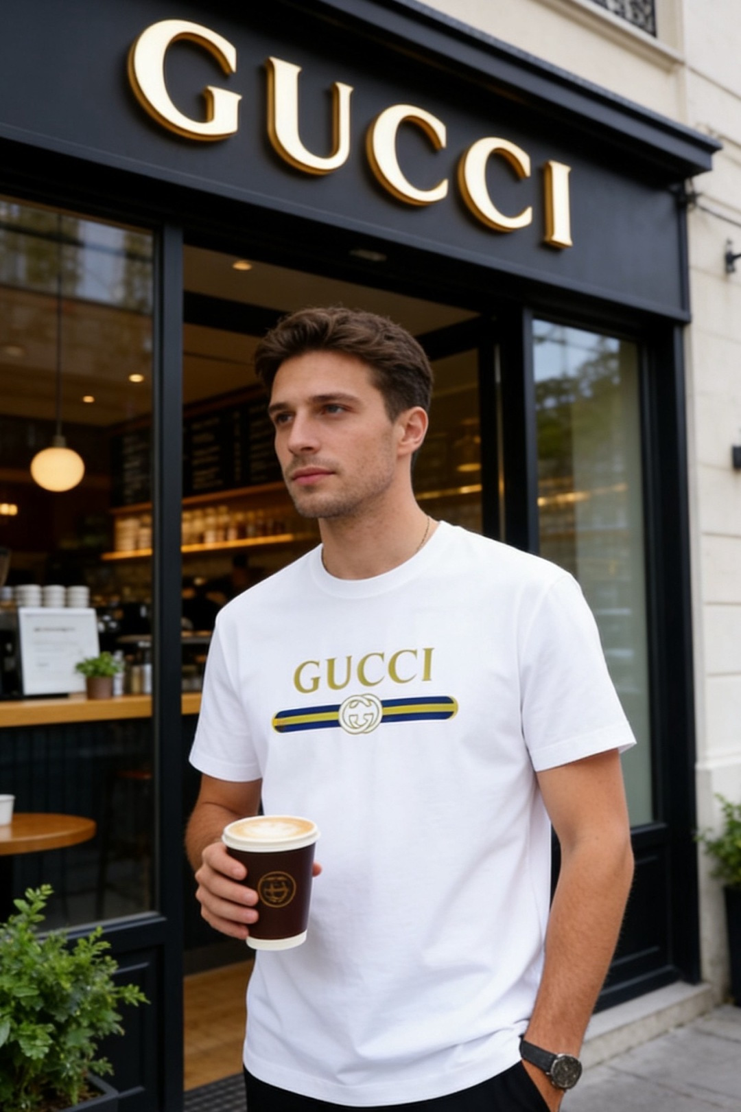 🔥古驰/Gu*ci.2026春夏新品男士短袖上市🍃经典圆领设计！重磅级尤物单品，新形态雅痞风格👍🏻高街混