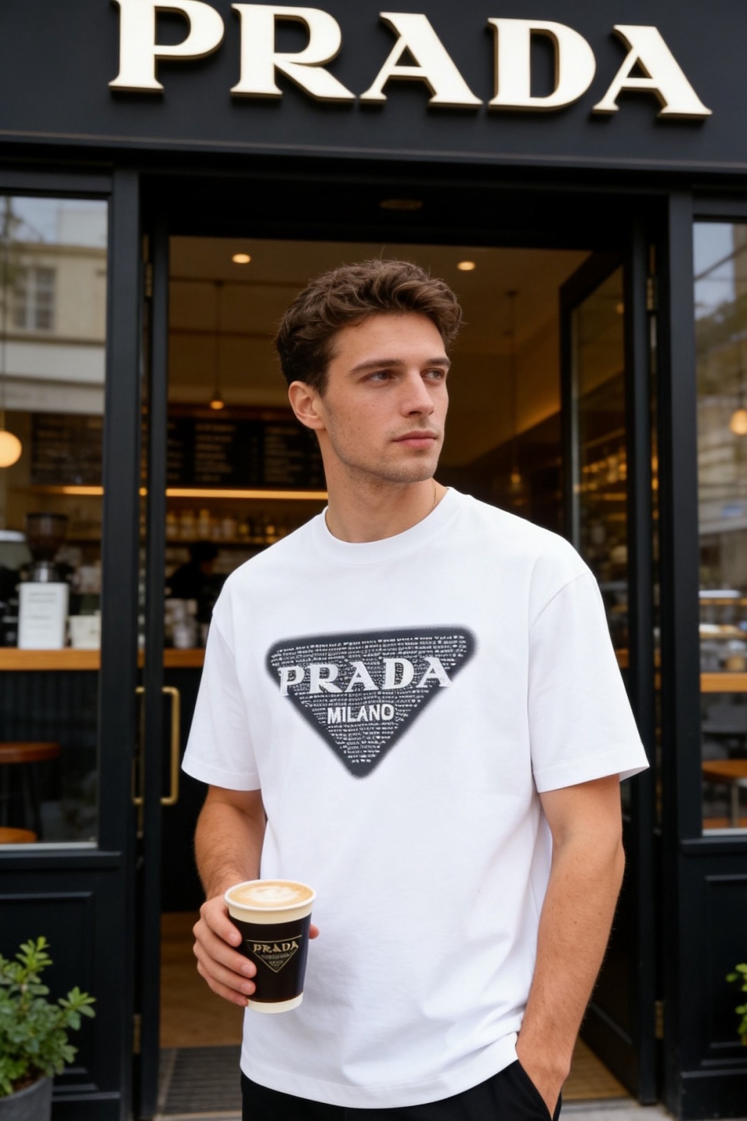 🔥普拉达/Pr*da.2026春季新品！时尚男士百搭短袖上市🍃经典圆领设计！重磅级尤物单品，新形态雅痞风