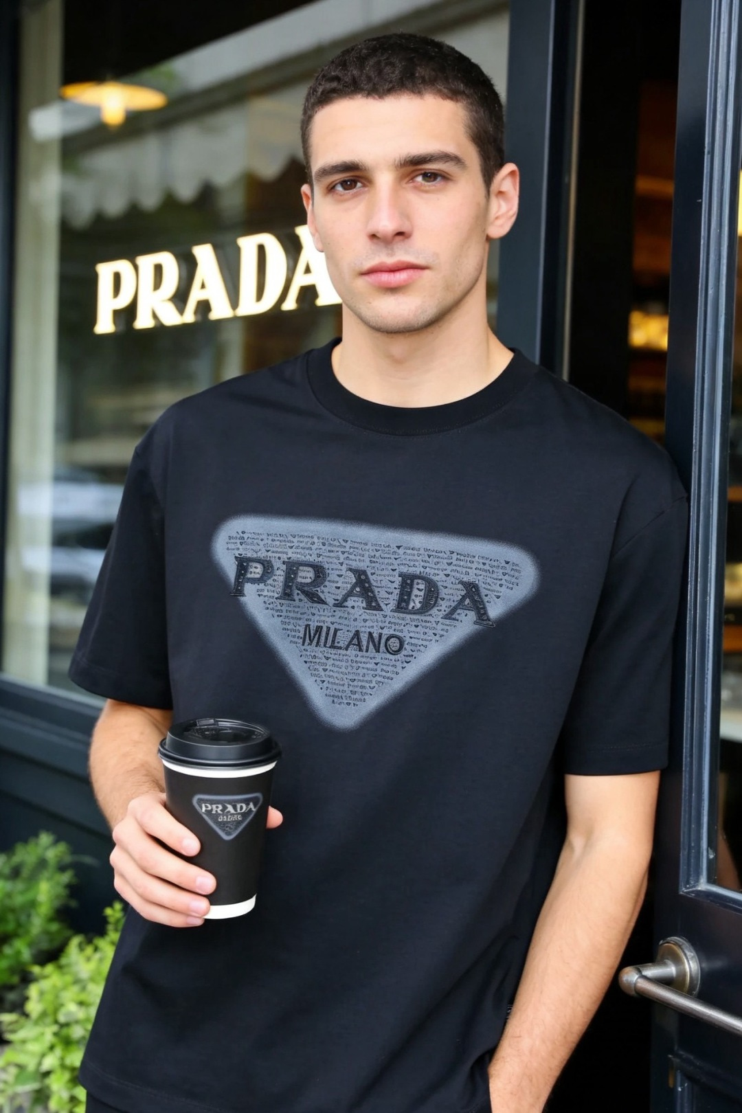 🔥普拉达/Pr*da.2026春季新品！时尚男士百搭短袖上市🍃经典圆领设计！重磅级尤物单品，新形态雅痞风