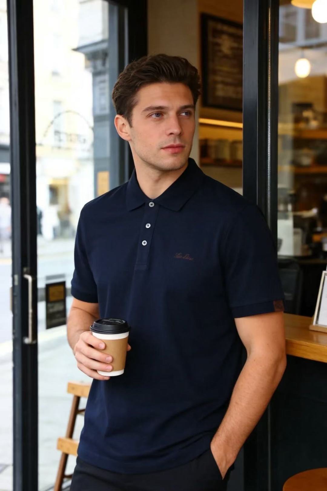 🔥Loro piana.26春夏新品🆕经典男士时尚翻领Polo短袖👍🏻时尚单品设计，更加时尚舒适，高标准