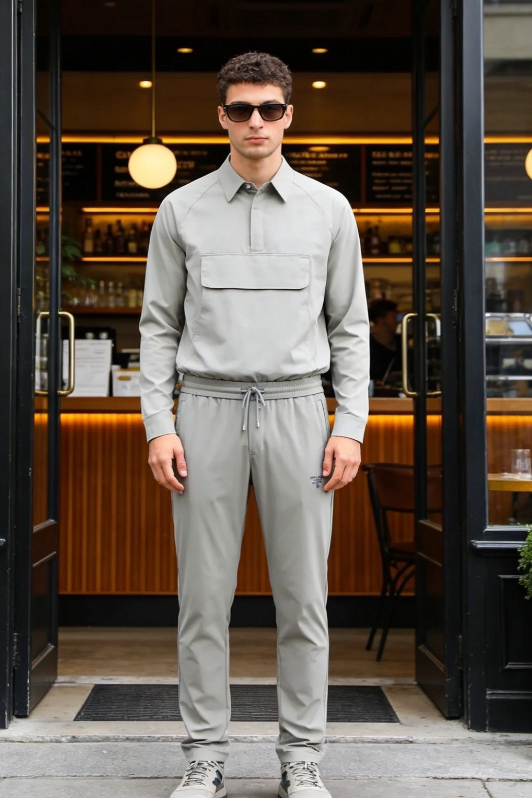 🔥普拉*/Pr*da.2026春季新品男士休闲裤诠释意式极简轻奢美学，裤身正面饰同色系品牌字母LOGO低