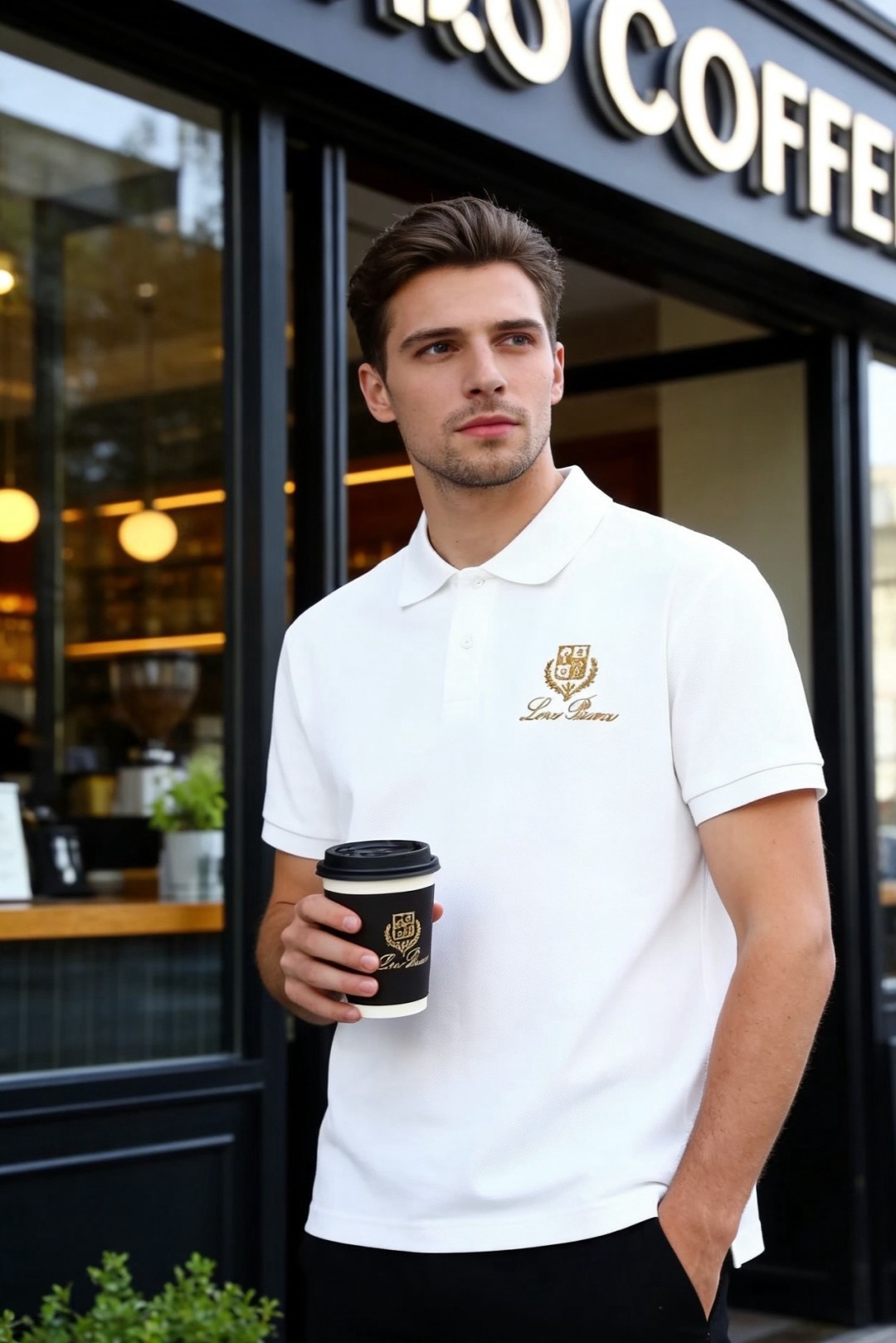 🔥Loro piana.2026春夏新品男士短袖Polo衫采用经典平翻领设计，门襟以纽扣开合，线条干净利