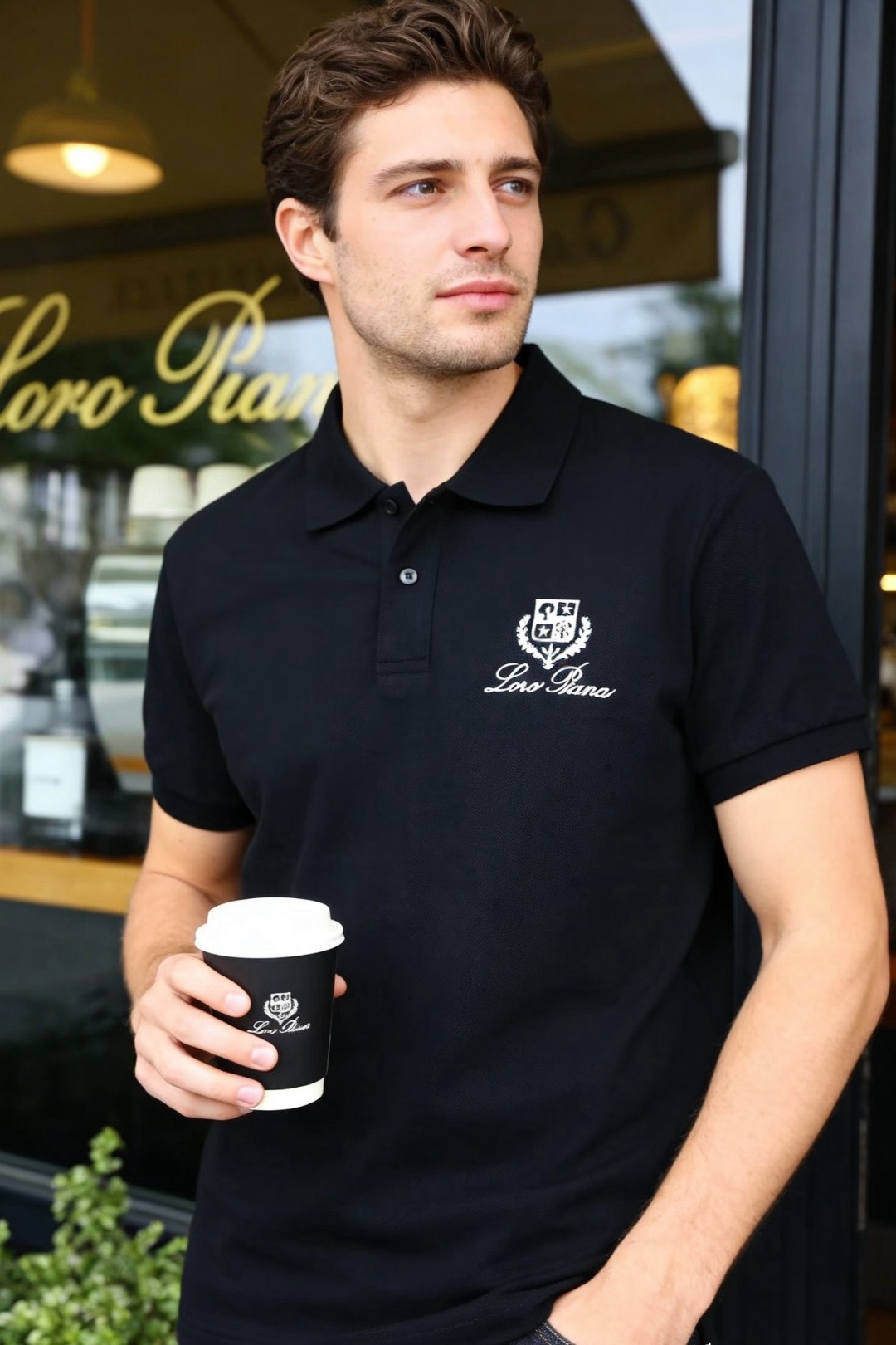 🔥Loro piana.2026春夏新品男士短袖Polo衫采用经典平翻领设计，门襟以纽扣开合，线条干净利