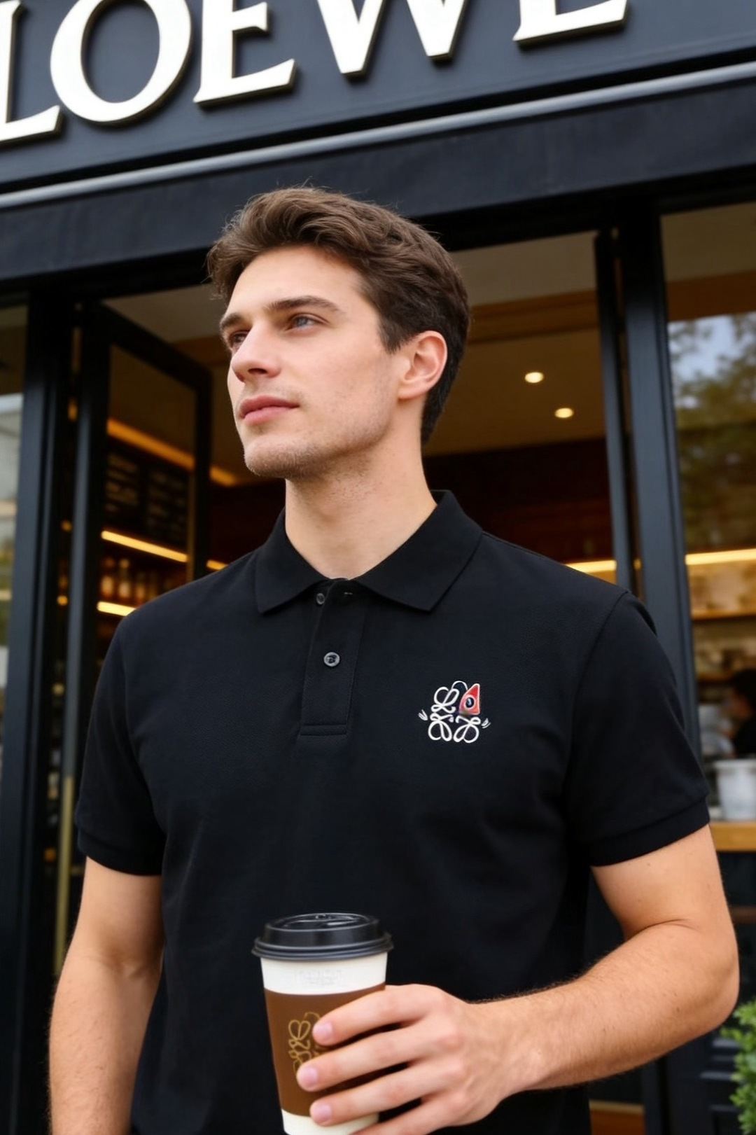 🔥罗意威.2026春夏新品男士短袖Polo衫采用经典平翻领设计，门襟以纽扣开合，线条简洁干练，版型规整修