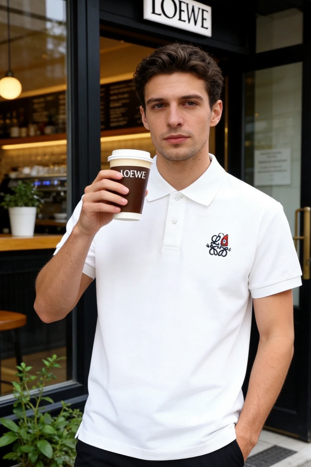 🔥罗意威.2026春夏新品男士短袖Polo衫采用经典平翻领设计，门襟以纽扣开合，线条简洁干练，版型规整修