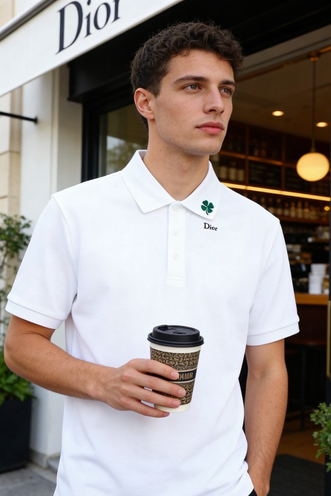 🔥迪奥.2026春夏新品男士短袖Polo衫采用经典翻领设计，门襟以多颗纽扣开合，线条简洁利落，版型规整修