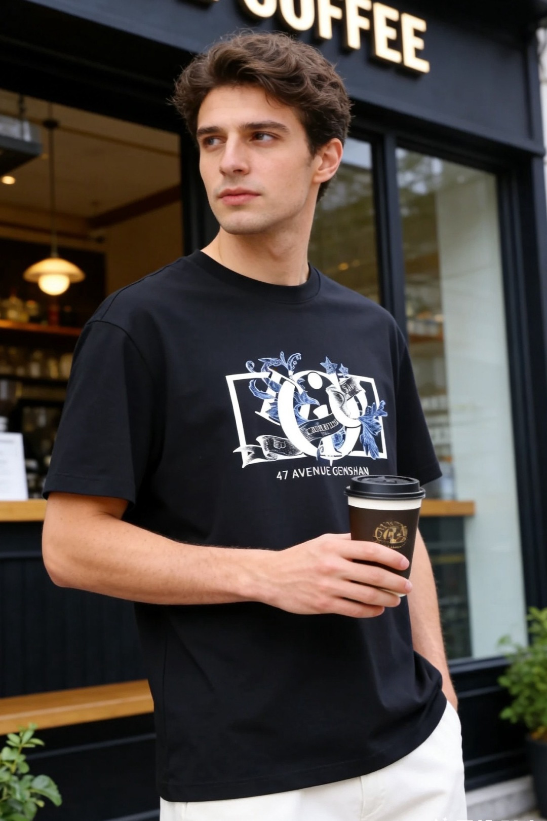 🔥迪奥.26夏季新品！时尚男士百搭圆领短袖T恤采用宽松落肩版型，对身形包容度高，日常穿着自在无束缚，胸前