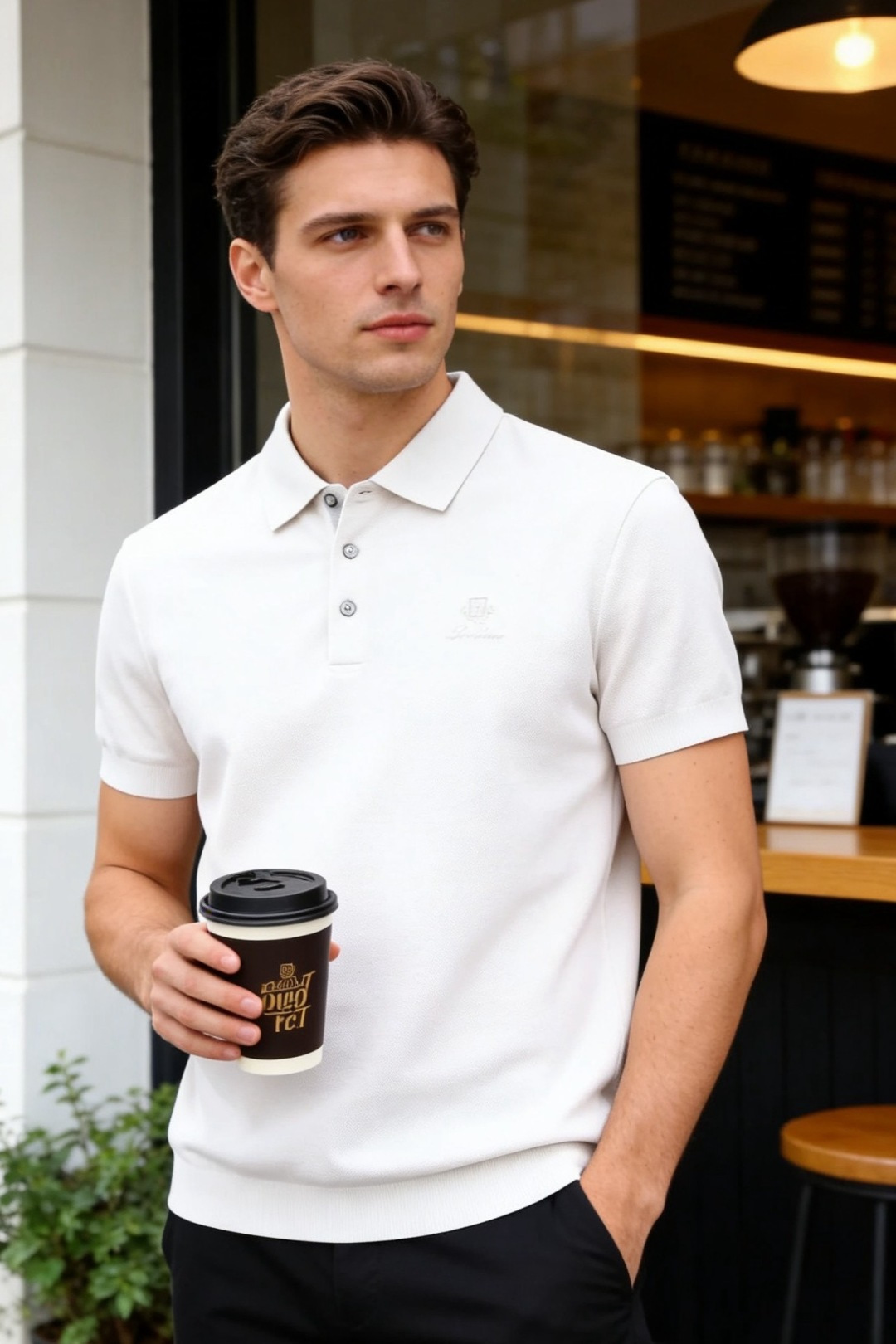 🔥loro Piana.26夏季新品！时尚男士潮流百搭翻领Polo衫👍采用丝光珠地起脚工艺👍左胸低调点缀