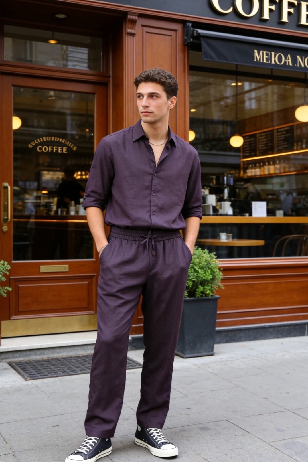 🔥loro Piana.2026春夏新品！时尚男士休闲套装👍整体套装采用百分百亚麻面料，衬衫为经典翻领款