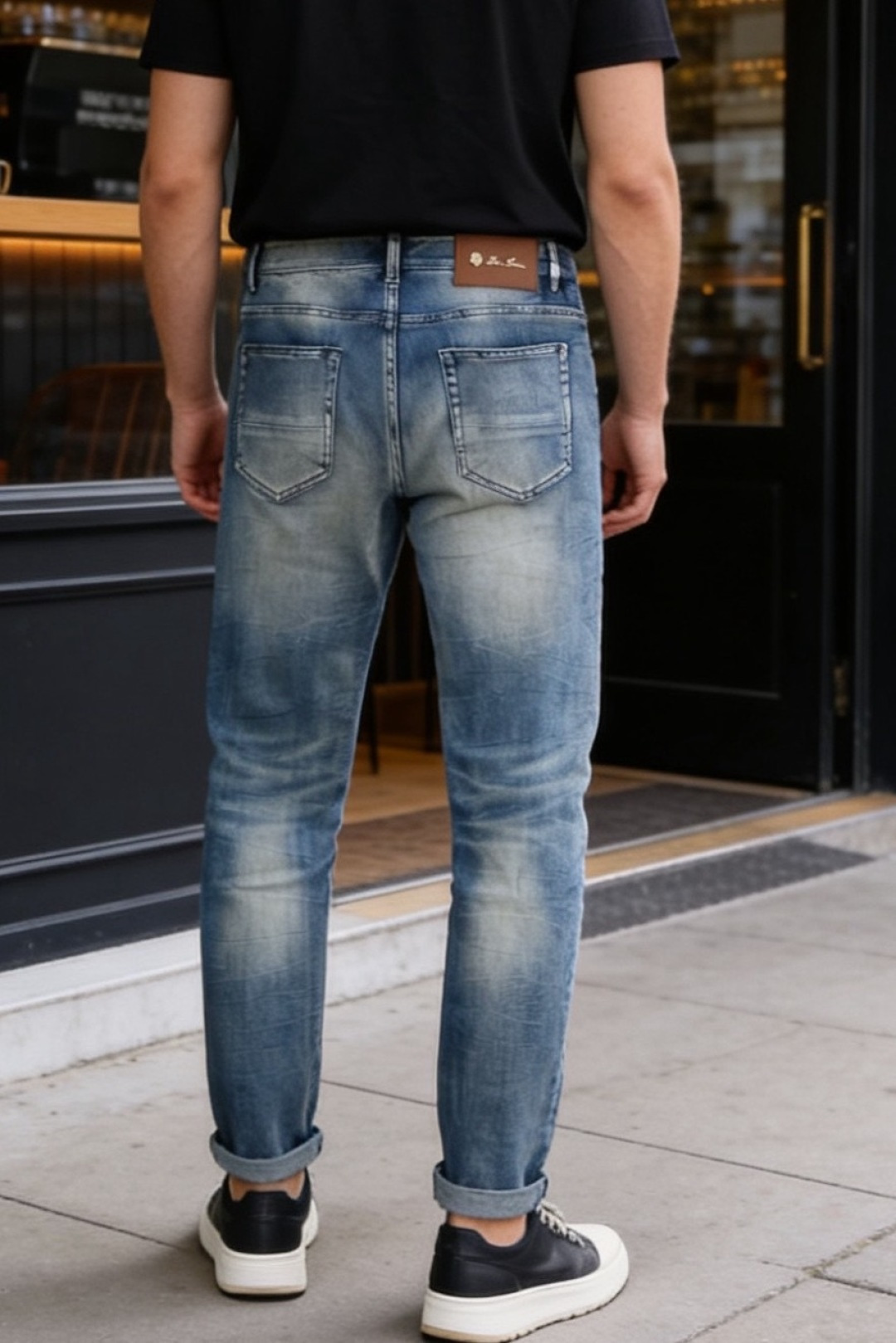 🔥loro Piana.26春夏新品！时尚男士原单品质男士牛仔裤，采用经典直筒微修身版型，搭配品牌皮标细