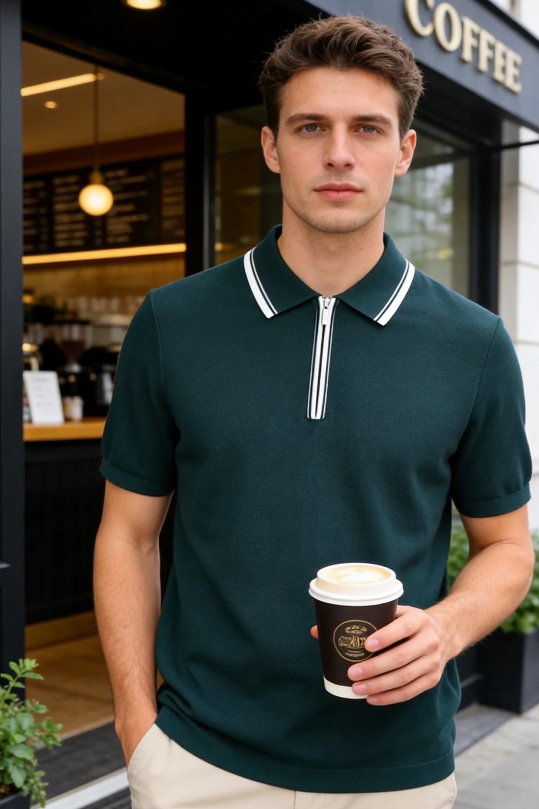 🔥Loro Piana.26夏季新品！时尚男士百搭短袖PoLo衫，采用经典翻领设计，领口边缘饰有双线条装