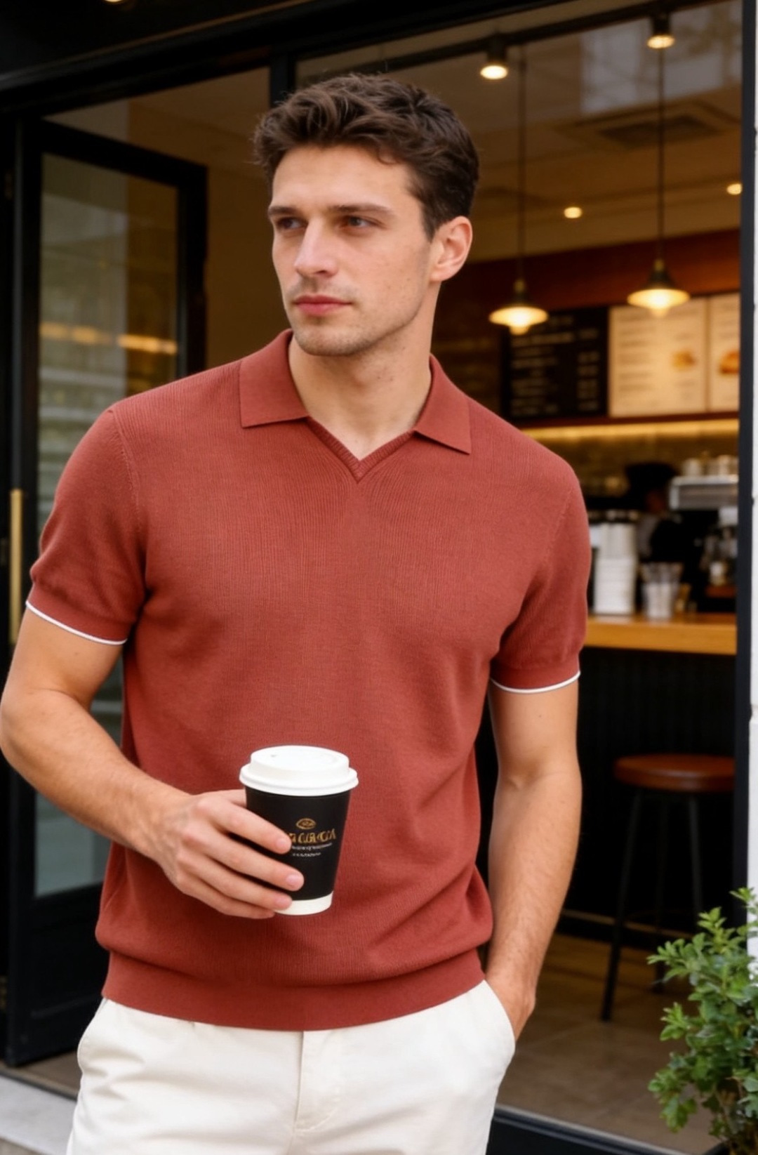 🔥Loro Piana.2026夏季新款🆕时尚男士短袖PoLo衫，采用经典翻领搭配V型开领设计，领口内侧