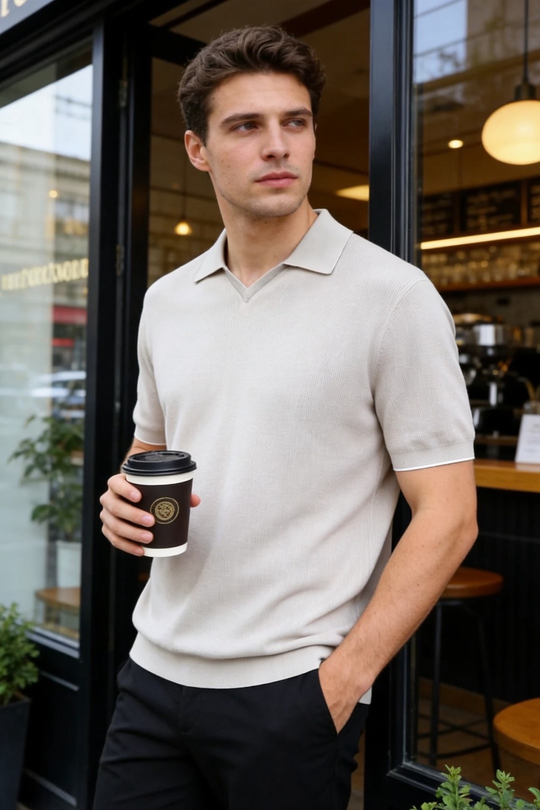 🔥Loro Piana.2026夏季新款🆕时尚男士短袖PoLo衫，采用经典翻领搭配V型开领设计，领口内侧