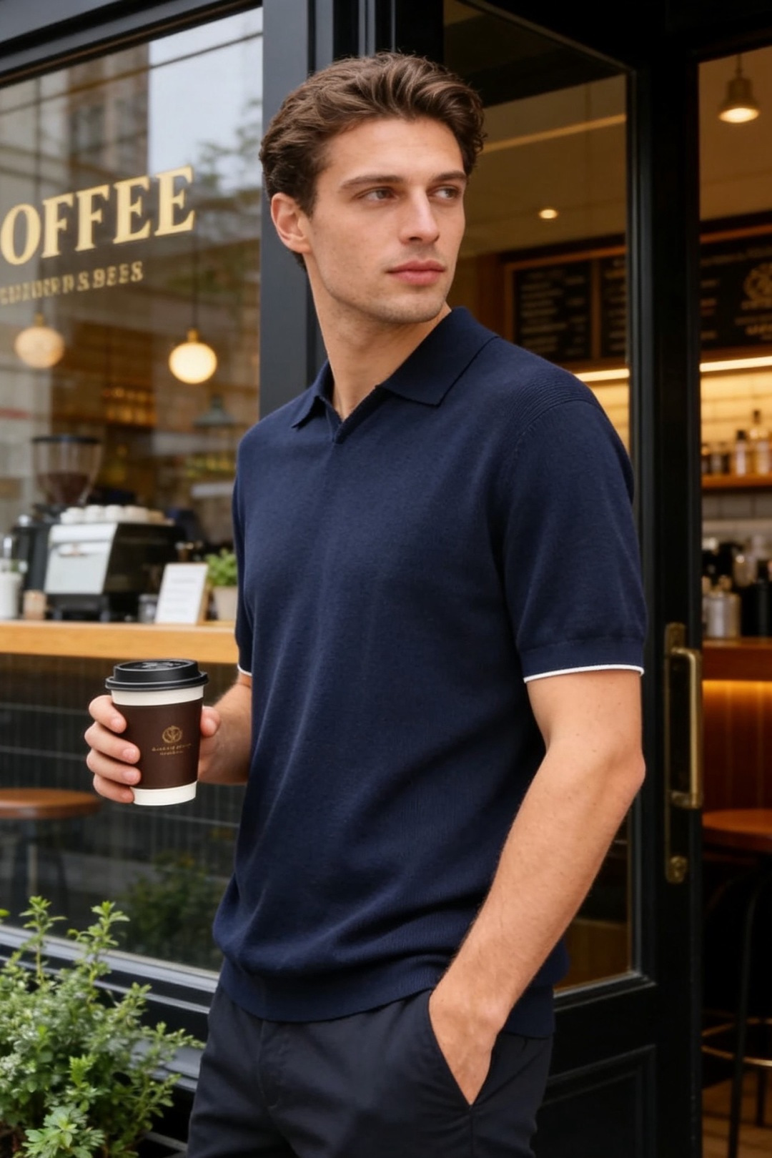 🔥Loro Piana.2026夏季新款🆕时尚男士短袖PoLo衫，采用经典翻领搭配V型开领设计，领口内侧