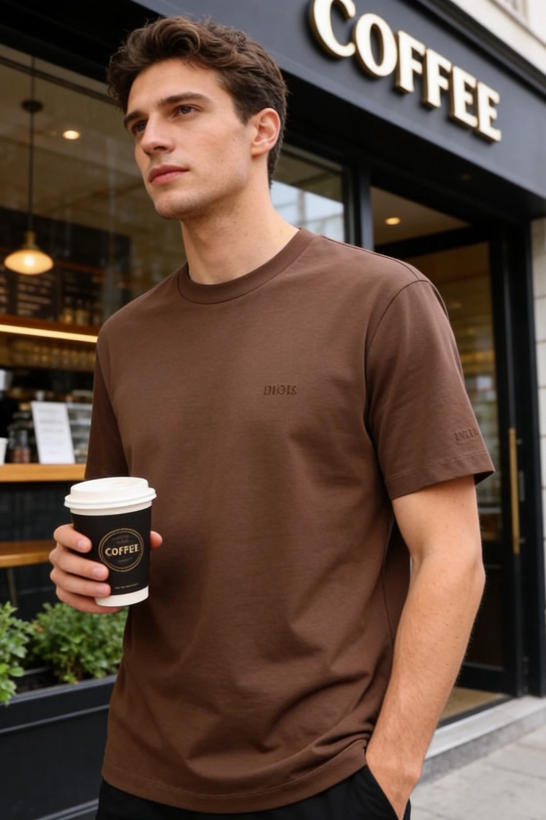 🔥迪奥.26夏季新品！时尚男士百搭短袖圆领T恤，采用经典基础款版型，线条简洁利落。胸前带有低调的品牌标识