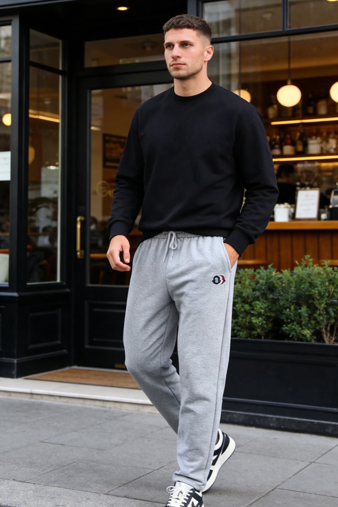 🔥蒙口.26夏季新品！时尚男士百搭休闲卫裤采用经典松紧抽绳腰头设计，搭配金属绳头细节，兼顾了穿脱的便利性