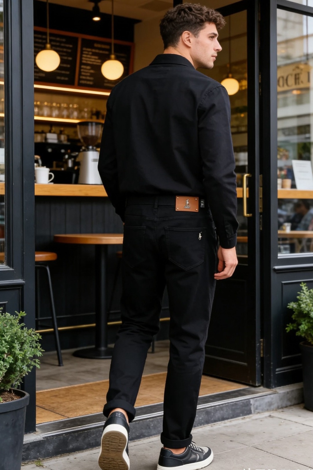🔥POLO.26夏季新品男士黑色休闲裤，采用纯黑简约版型，利落修身不紧绷，适配通勤与休闲多元场景。后腰饰