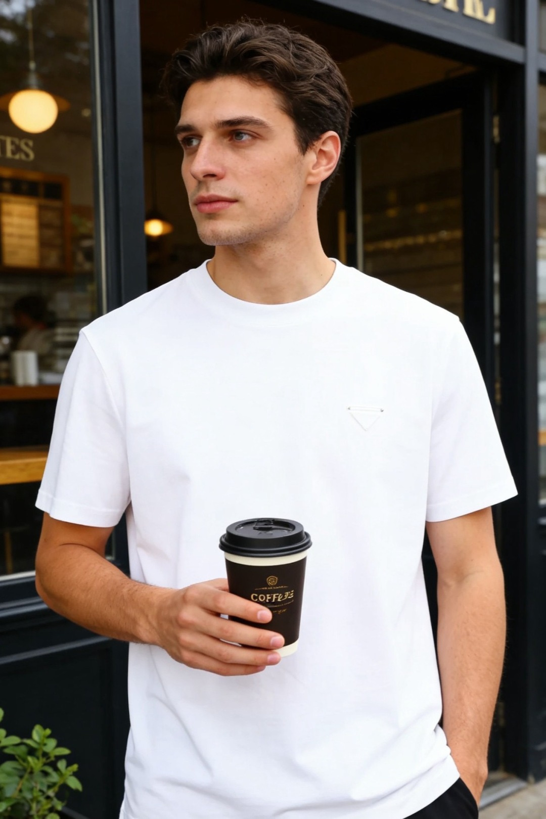 🔥Pr*da/普拉达.2026春夏新品🆕时尚男士百搭短袖以极简利落的剪裁为核心，胸前点缀标志性三角徽标，