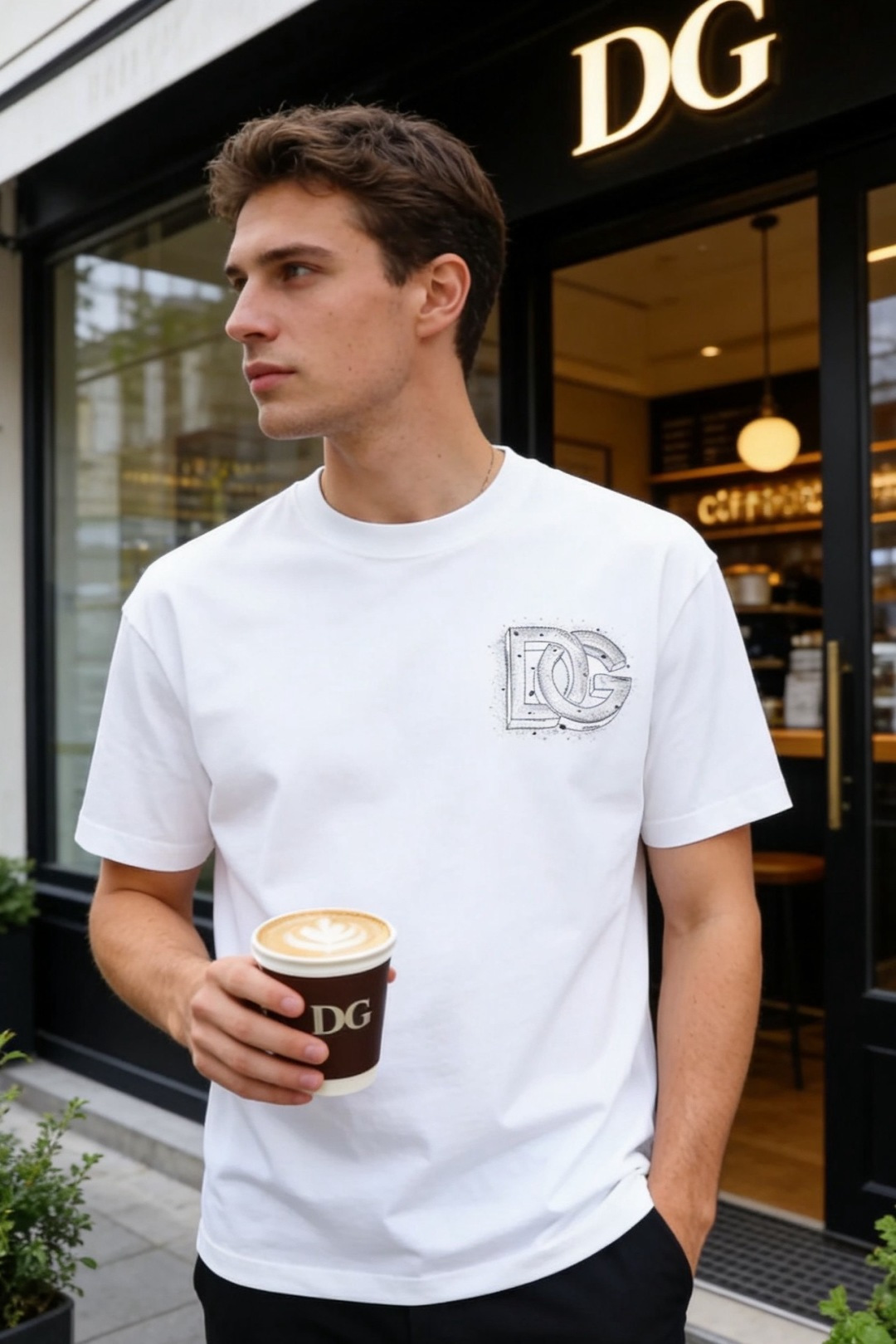 🔥杜嘉班纳.26夏季新品！时尚男士经典基础廓形T恤，以利落线条勾勒出松弛而有型的轮廓。胸前的品牌标识采用