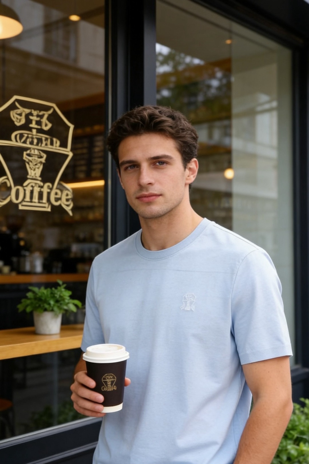 🔥BC.26夏季新品！时尚男士极简风基础T恤，采用利落剪裁打造出松弛而不拖沓的廓形。左胸的精致刺绣标识低