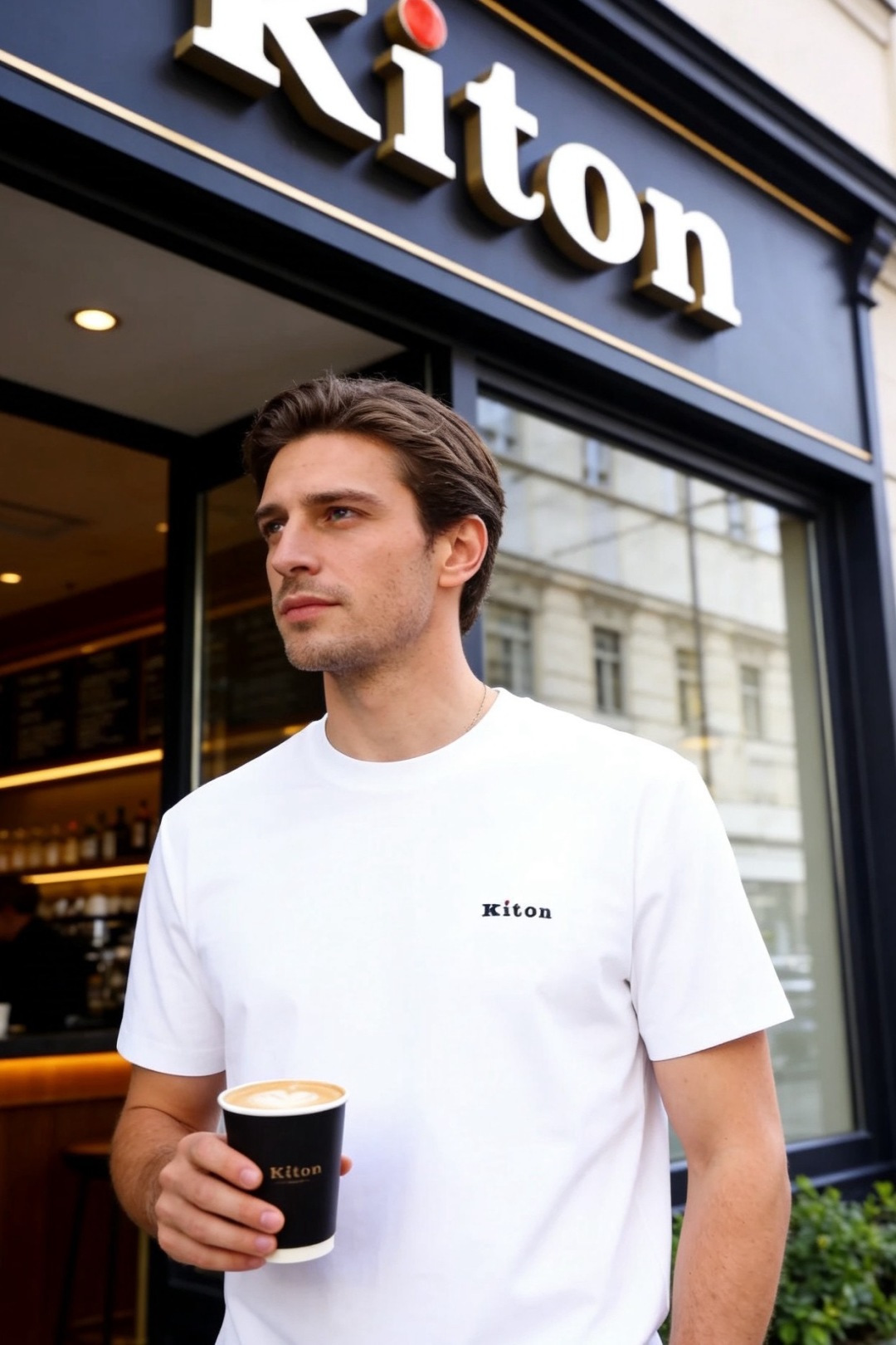 🔥Kiton.26夏季新品🆕男士时尚百搭圆领短袖，极简廓形勾勒利落线条，利落剪裁适配多元身形，兼具舒适与