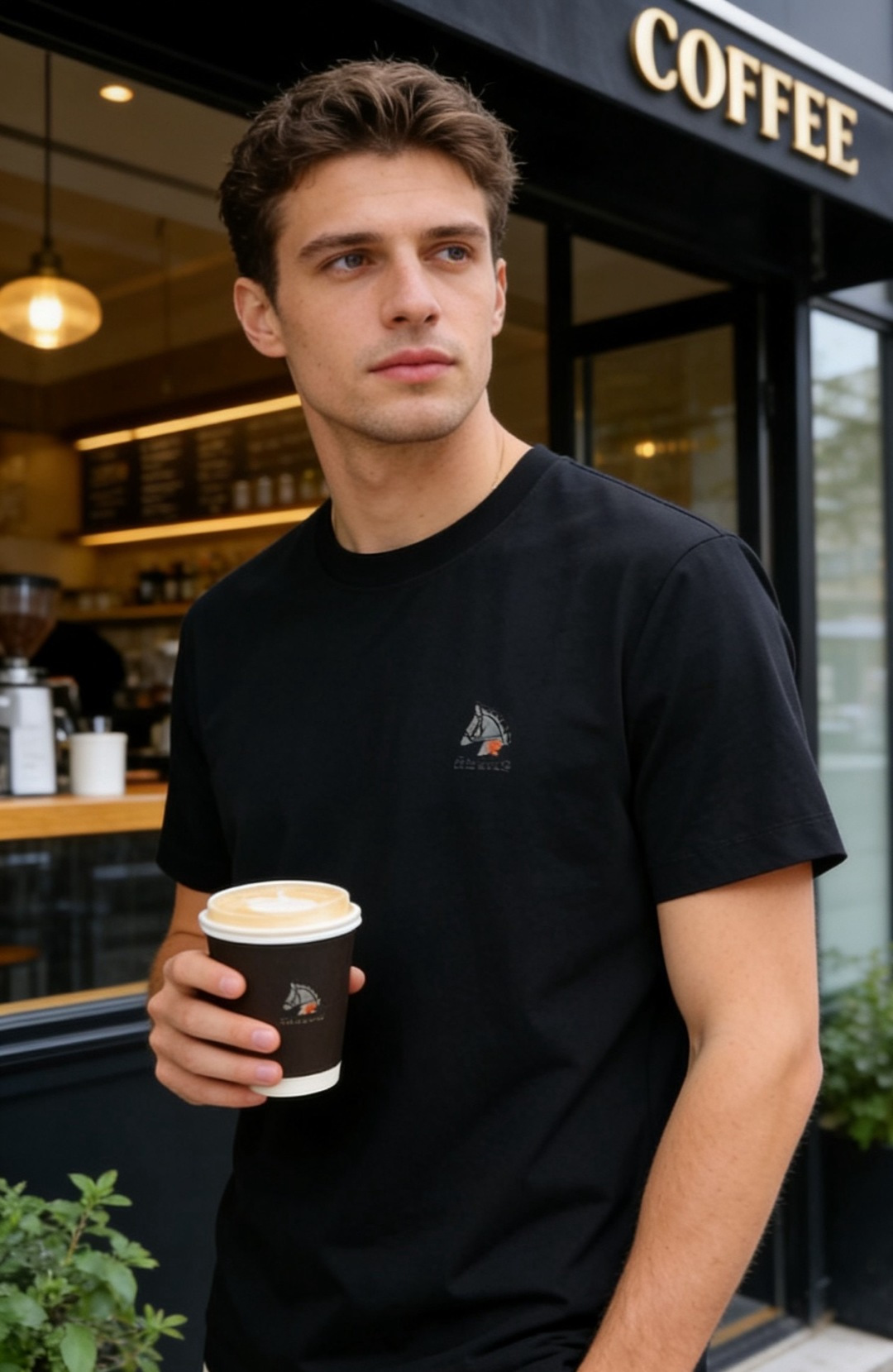 🔥爱马仕.26夏季新品，时尚男士百搭短袖👍利落廓形打造干净松弛的上身效果，经典圆领设计大方得体，胸口精致