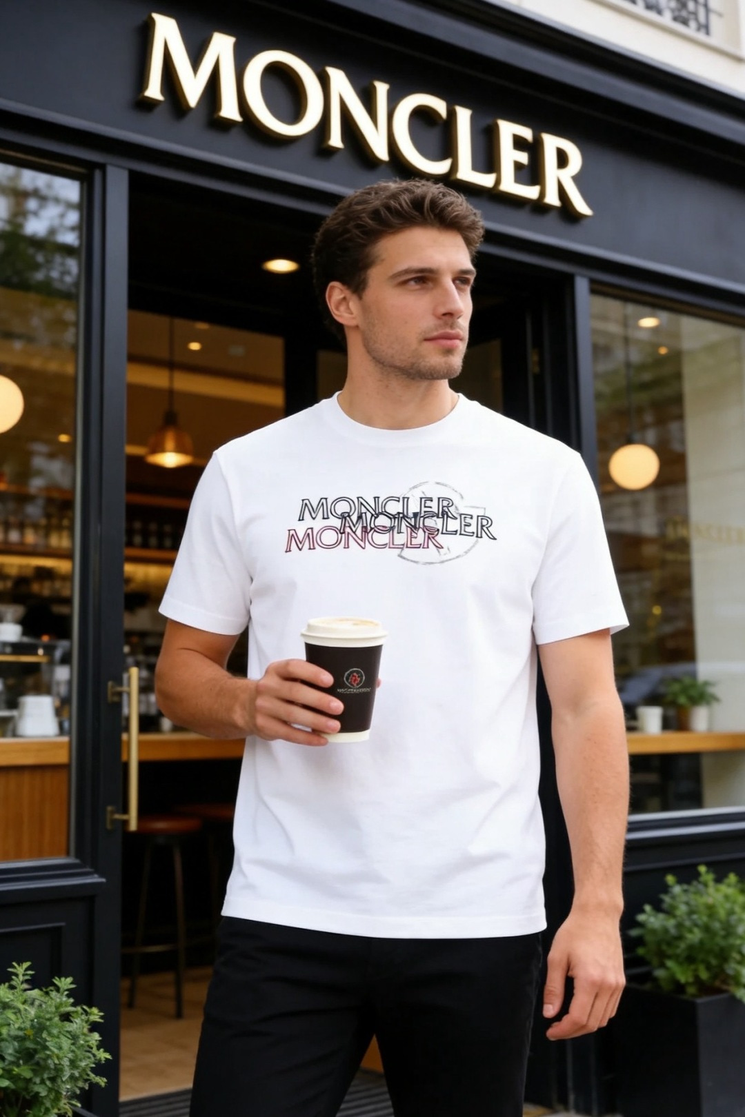 🔥蒙口.26夏季新品，时尚男士百搭短袖😎利落廓形打造松弛高级质感，经典圆领设计大方得体。胸前叠印标识以错