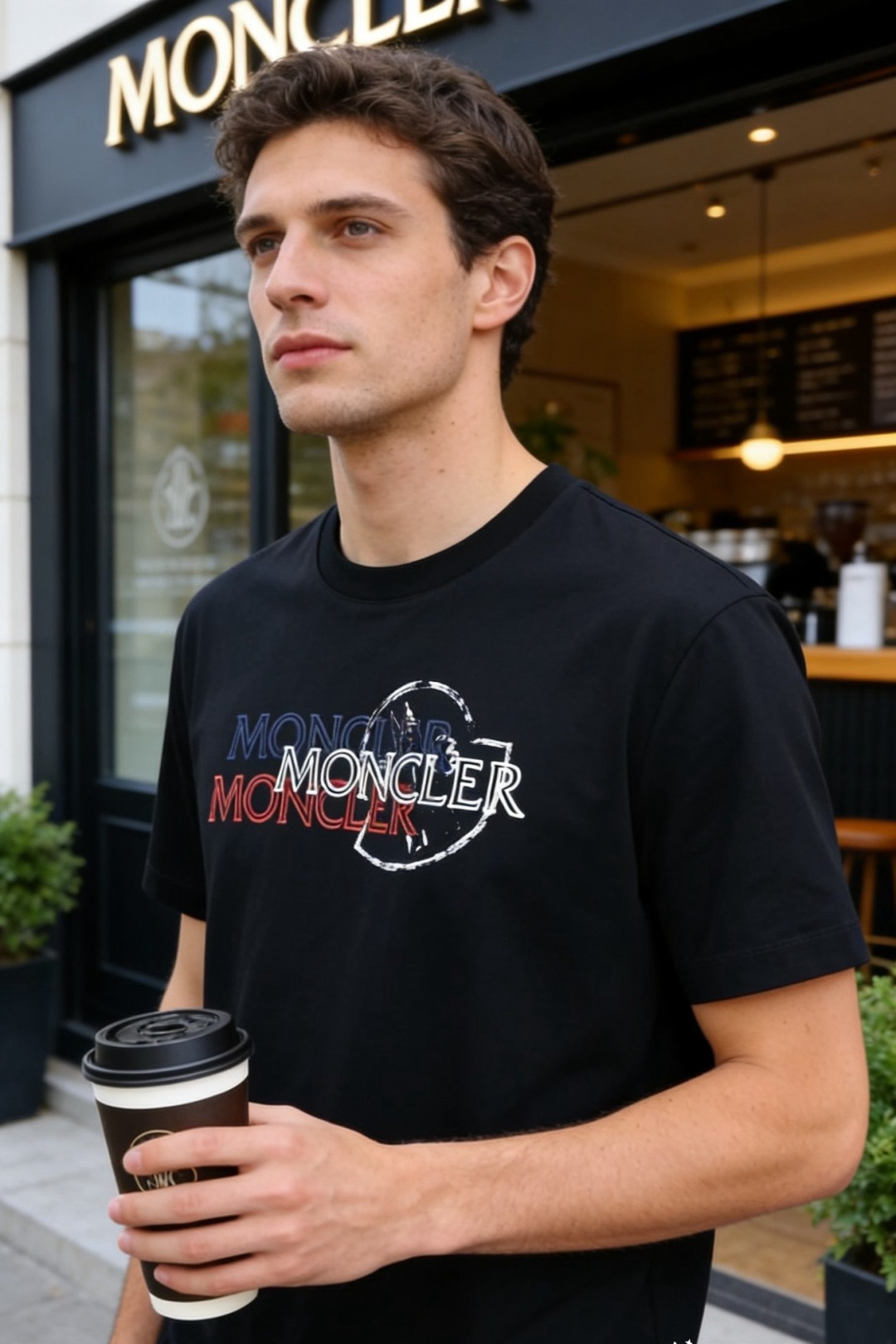 🔥蒙口.26夏季新品，时尚男士百搭短袖😎利落廓形打造松弛高级质感，经典圆领设计大方得体。胸前叠印标识以错