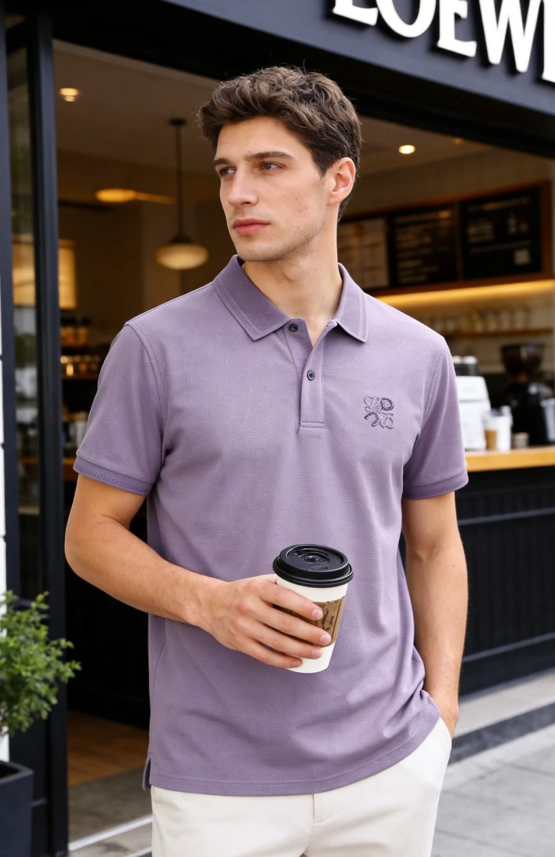 🔥罗意威.26夏季新品，时尚男士经典百搭翻领POLO衫👍利落剪裁勾勒挺括廓形，经典翻领搭配门襟扣设计，兼