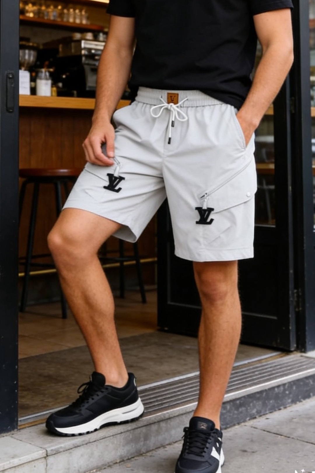 🔥路易威*/LV.26夏季新品，时尚男士百搭短裤👍利落工装廓形自带松弛高级感，抽绳腰头兼顾舒适与贴合度。