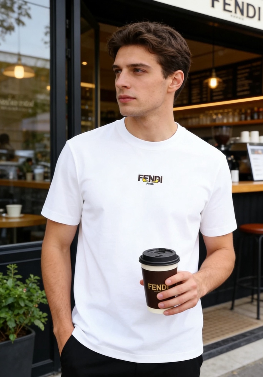 NO:830912,Fendi. 26th summer new product, fashionable men's versatile short-sleeved simple round-neck short-sleeved T-shirt, loose and neat fit, casual and comfortable on the upper body, regardless of body shape. The brand logo is embellished on the chest, with iconic design details, low-key yet recognizable, neat tailoring and modified lines, taking into account comfort and decency. It can be easily controlled for daily leisure and light commuting, and can be easily worn for a relaxed and high-end texture!  Sizes M-4XL, shipped next day!  ,,fendi,T-shirt,tees,t-shirt,19860909芬迪. 26夏季新品,时尚男士百搭短袖简约圆领短袖T恤,宽松利落版型,上身随性舒适不挑身形.胸前以品牌标识点缀,搭配标志性设计细节,低调中透着辨识度,利落剪裁修饰线条,兼顾舒适与得体.日常休闲、轻通勤都能轻松驾驭,轻松穿出松弛高级质感！尺码M-4XL,隔天出货！,,fendi,T-shirt,tees，t-shirt,,Men's clothing