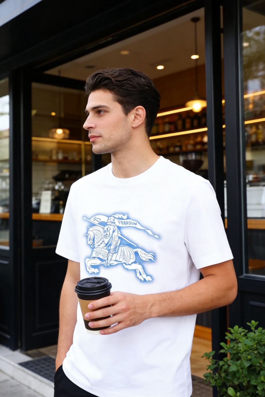 NO:830906,Burberry. 26 new summer products!  Fashionable men's round neck short-sleeved T-shirt adopts a classic basic version with a flat and crisp neckline. The luxury brand war horse LOGO design on the chest is the brand's century-old classic symbol and is highly recognizable. The overall cut is loose and comfortable, with neat lines, not tight or procrastinating. It is suitable for daily commuting, leisure travel and other scenarios. It is a versatile item that combines the brand's historical heritage and modern wear, with both design and practicality!  Sizes 48-58, shipped next day!  ,,burberry,T-shirt,tees,t-shirt,19860909巴宝丽. 26夏季新品！时尚男士圆领短袖T恤,采用经典基础版型,领口平整挺括,胸前奢华品牌战马LOGO设计是品牌百年经典符号,辨识度拉满.整体剪裁宽松舒适,线条利落,不紧绷不拖沓,适配日常通勤、休闲出行等多种场景,是融合品牌历史底蕴与现代穿搭的百搭单品,兼具设计感与实穿性！尺码48-58,隔天出货！,,burberry,T-shirt,tees，t-shirt,,Men's clothing