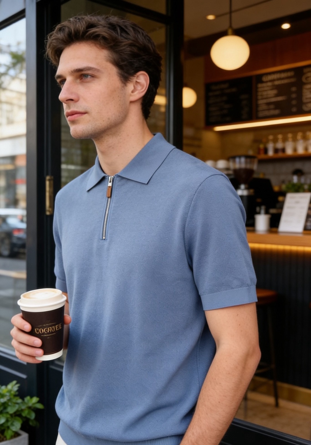 NO:834592,Ermenegildo Zegna. 26 new summer products!  Men's all-match lapel POLO shirt adopts a neat lapel and a half-open zipper design, which is both classic and modern. The details of the metal zipper are exquisite and durable. The fit is neat, the lines are clean and smooth, the upper body is comfortable and not tight, and can well modify the body shape. The short-sleeved cut is refreshing and neat, suitable for a variety of wearing scenarios, whether it is daily commuting or leisure travel, it is easy to create a simple and high-end outfit texture, and is a versatile item to enhance the overall style!  Sizes 48-56, shipped next day!  ,,zegna,T-shirt,19860909杰尼亚. 26夏季新品！男士百搭翻领POLO衫采用利落翻领搭配半开拉链设计,兼具经典与现代感,金属拉链的细节处理精致耐看.版型合身利落,线条干净流畅,上身舒适不紧绷,能很好地修饰身形.短袖剪裁清爽利落,适配多种穿搭场景,无论是日常通勤还是休闲出行都很合适,轻松打造简约高级的穿搭质感,是提升整体格调的百搭单品！尺码48-56,隔天出货！,,zegna,T-shirt,,Men's clothing
