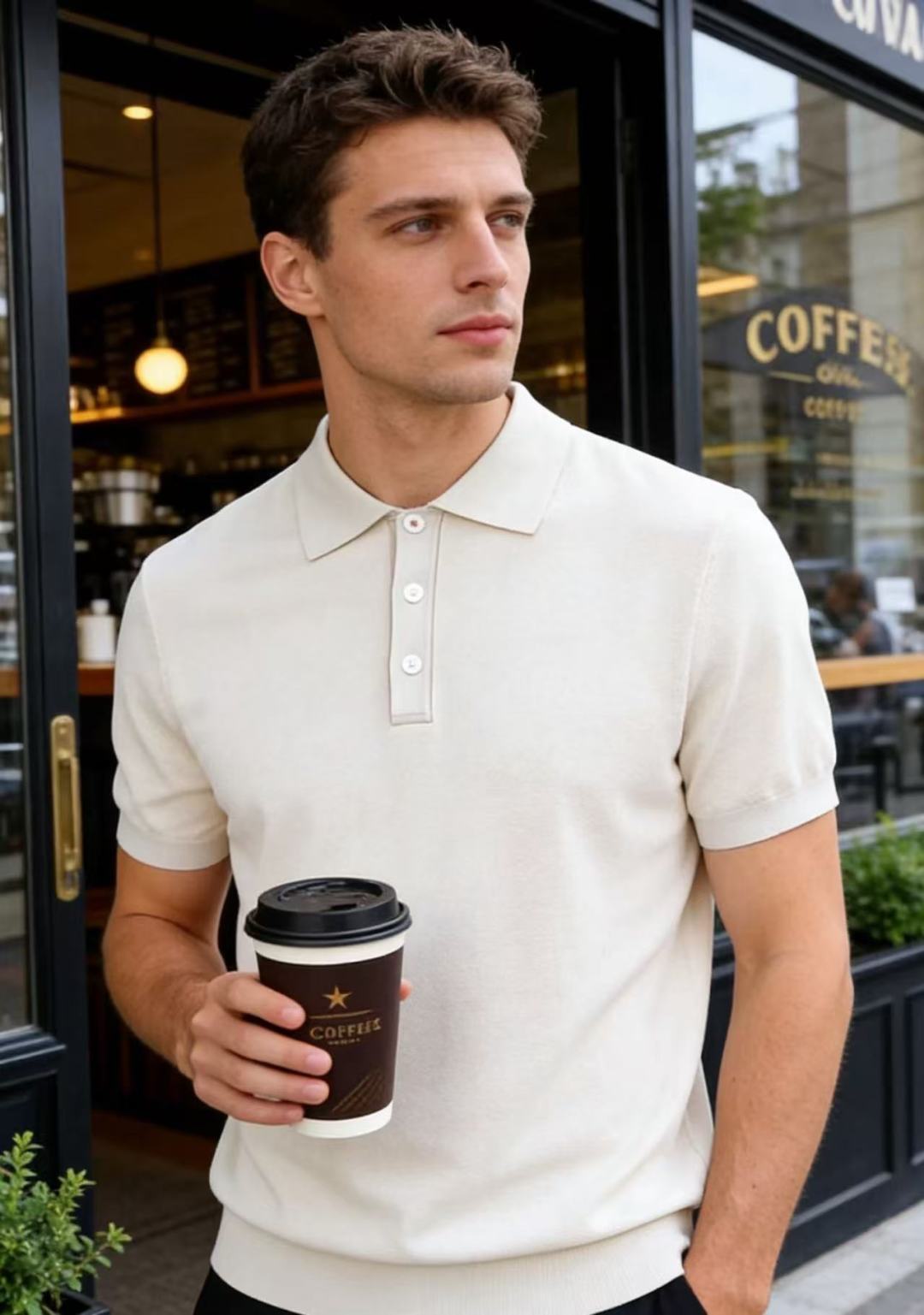 🔥kiton.26夏季新品🆕时尚男士百搭翻领POLO衫自带利落质感，经典翻领搭配三粒扣门襟，简约大气又不